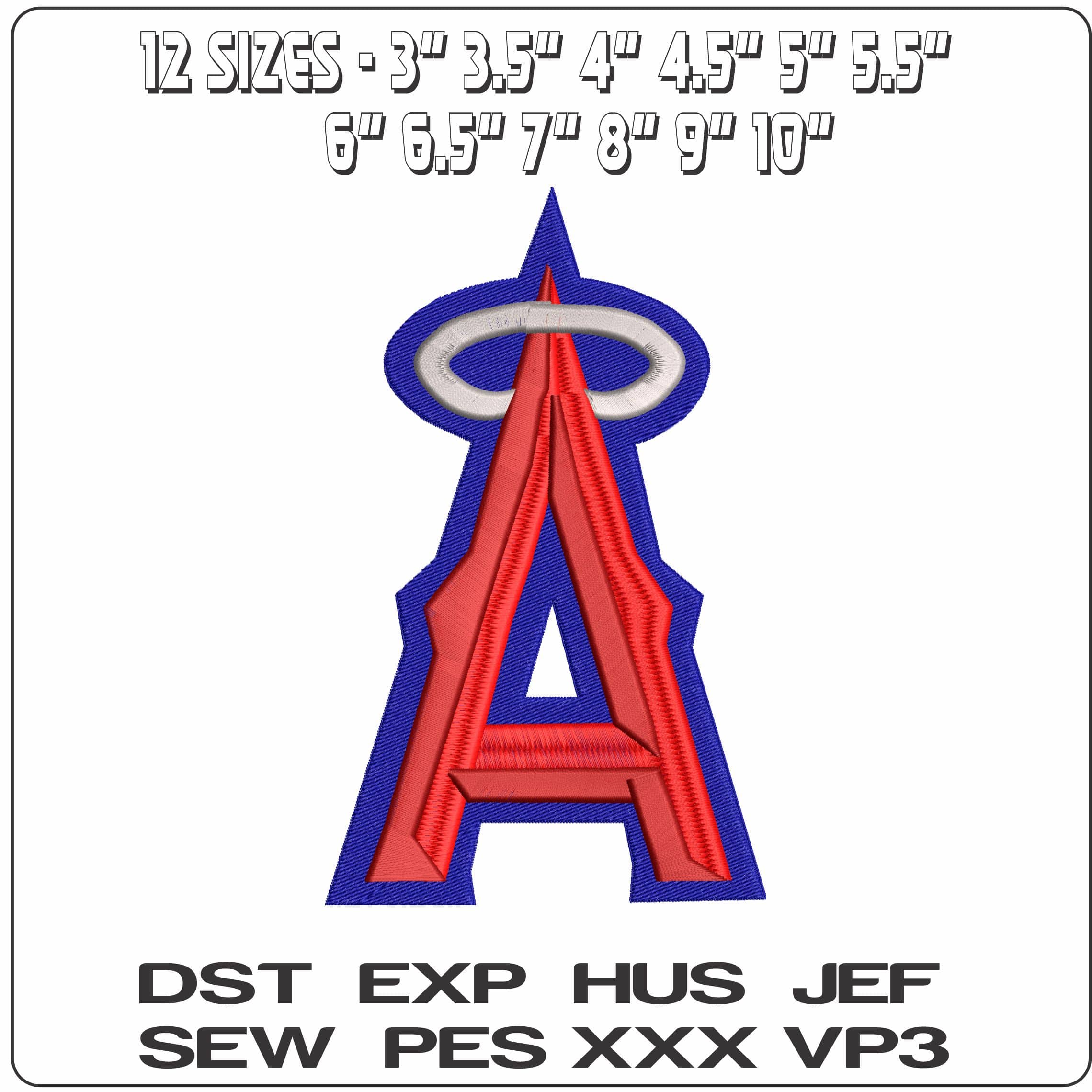 Los Angeles Angels MLB  - Elegant embroidery design file - instant download — view 2
