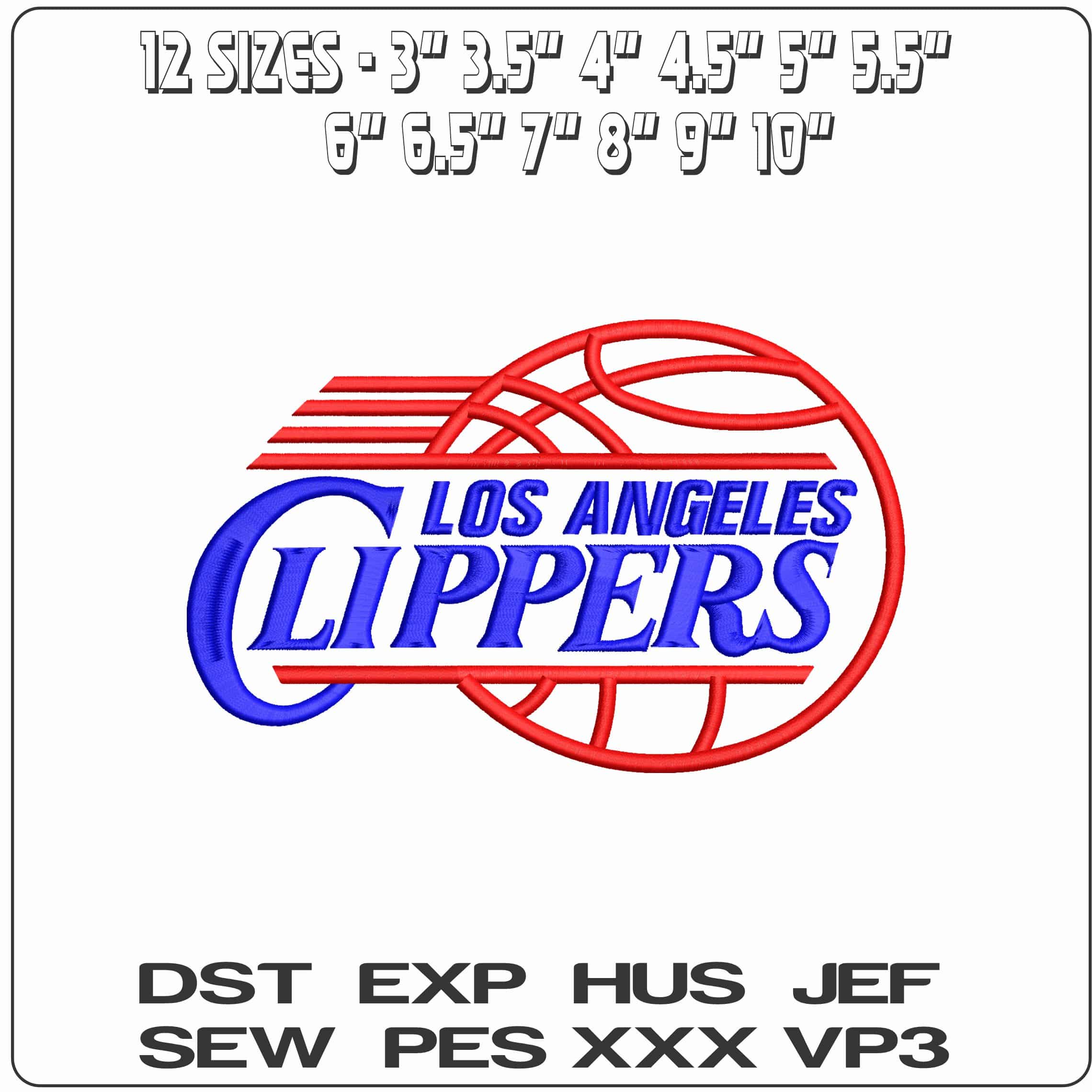 Los Angeles Clippers  - Elegant embroidery design file - instant download — view 2