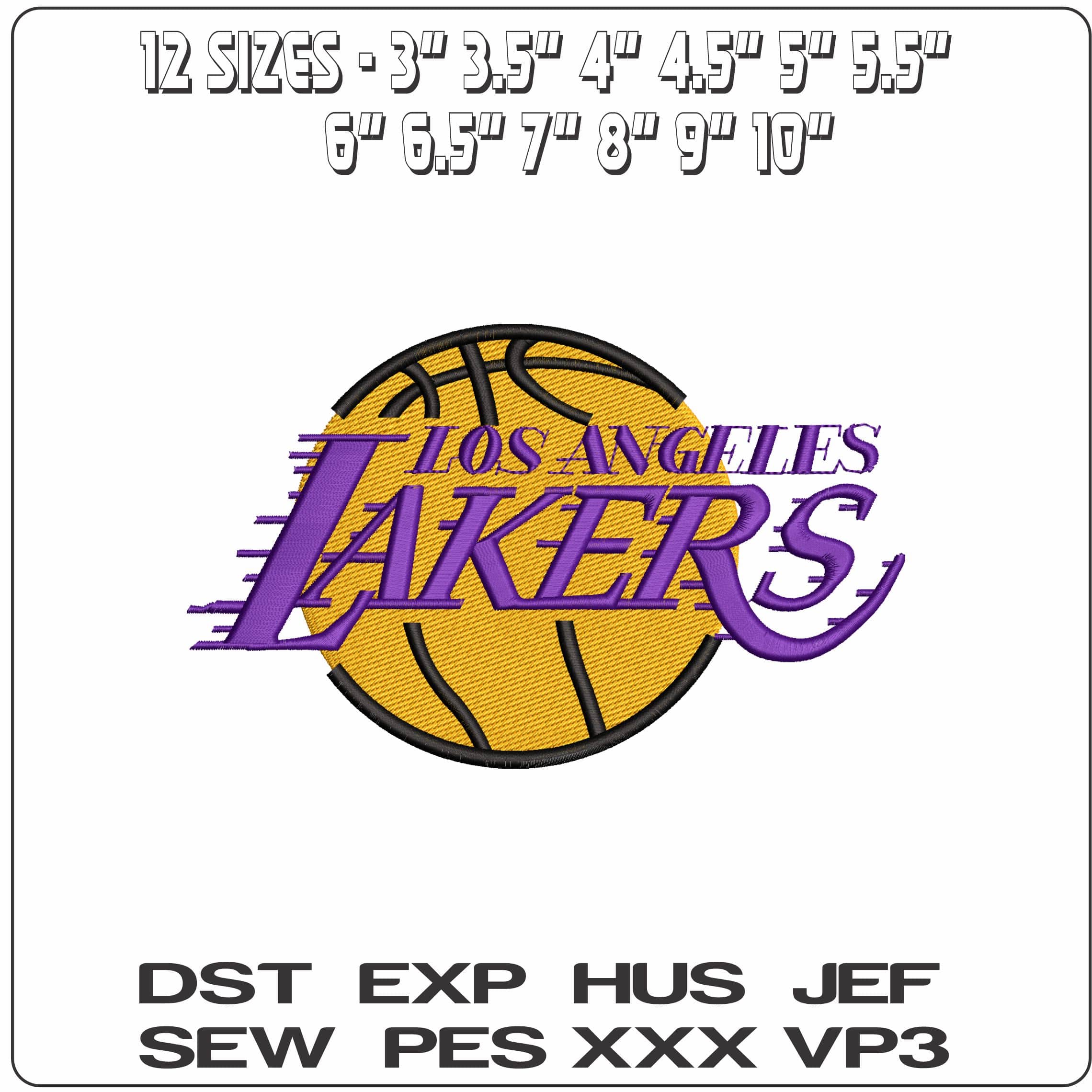 Los Angeles Lakers  - Elegant embroidery design file - instant download — view 2