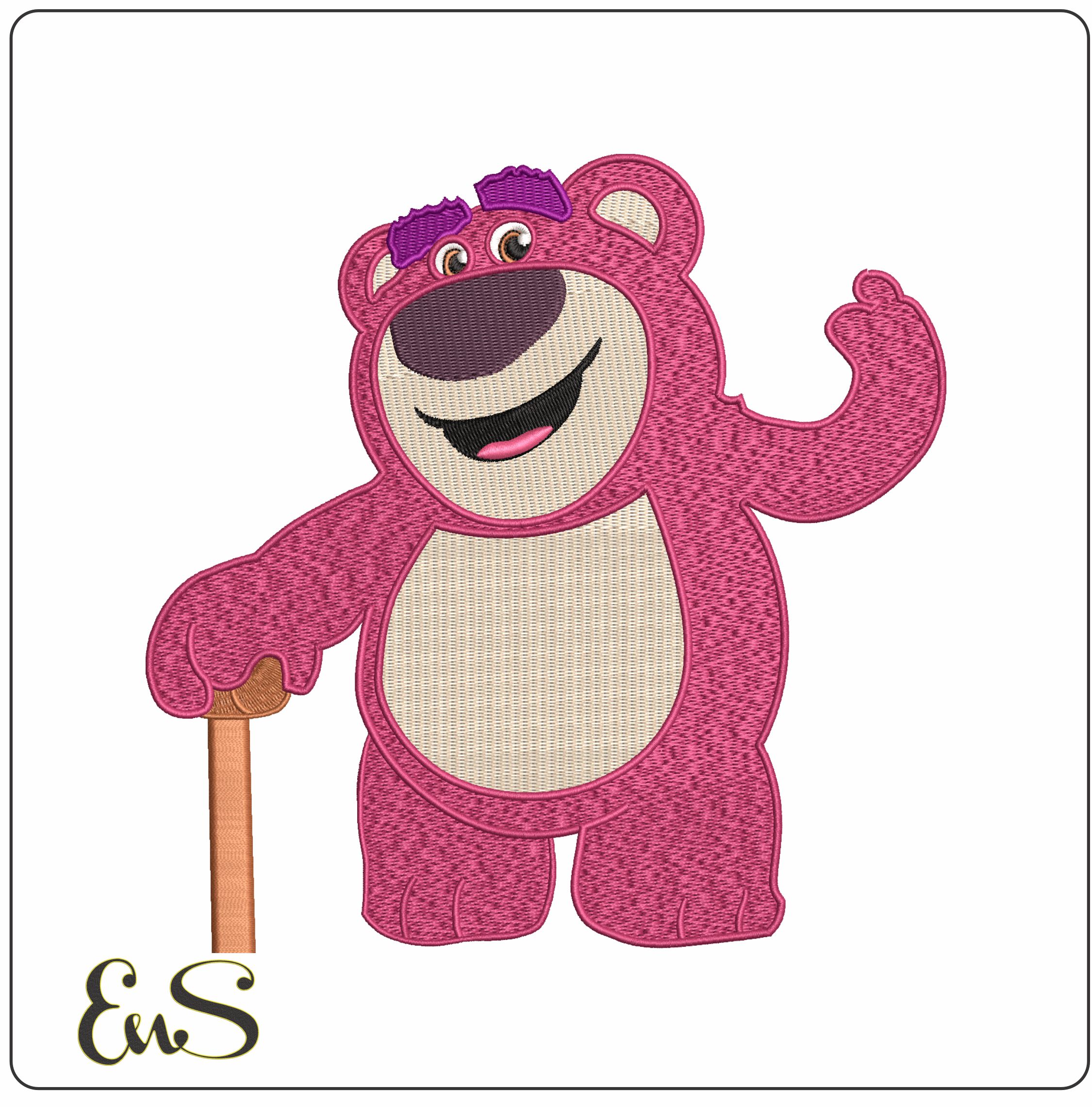 Lotso Teddy Toy Story 3 Cartoon  - Elegant embroidery design file - instant download