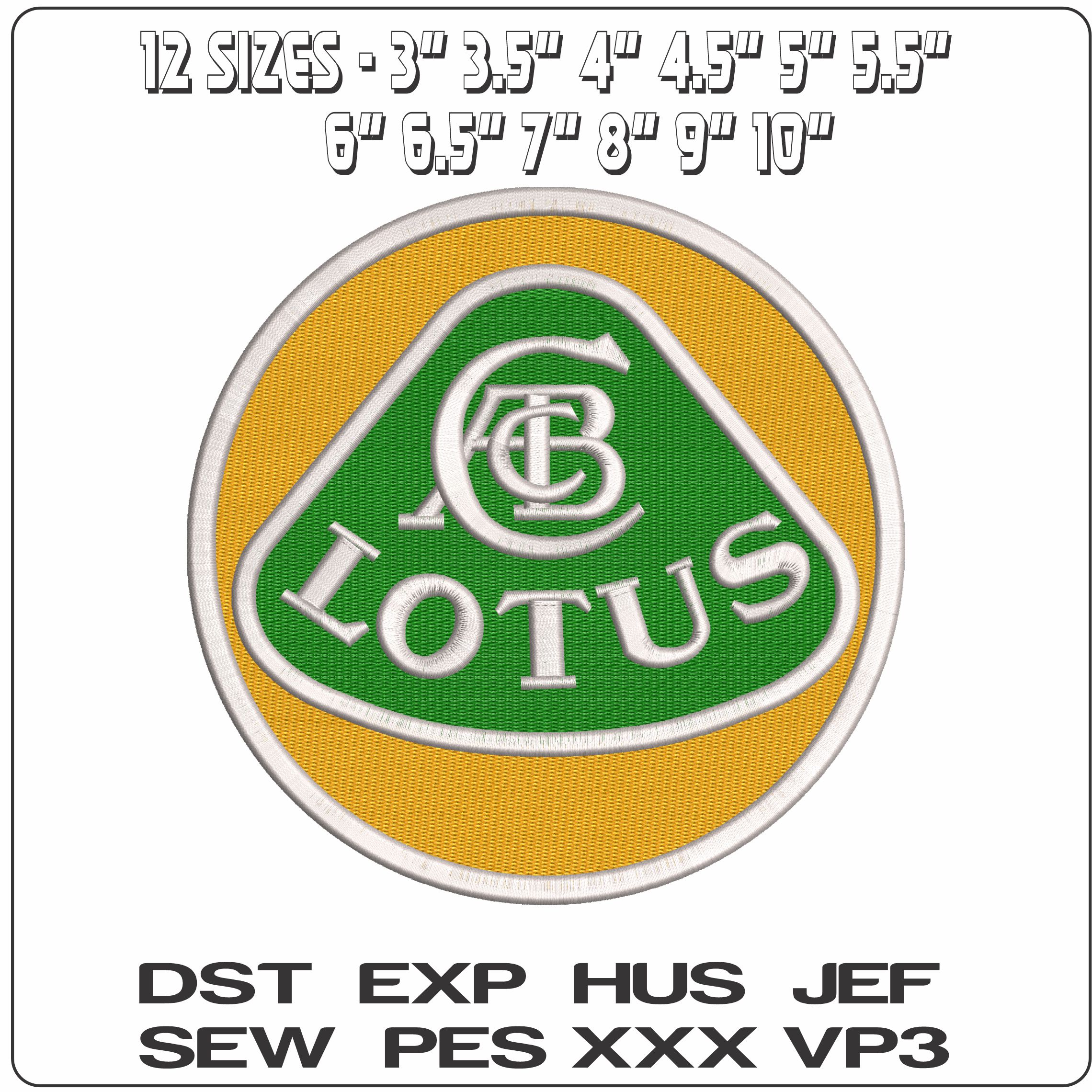 Lotus Cars  - Elegant embroidery design file - instant download — view 2