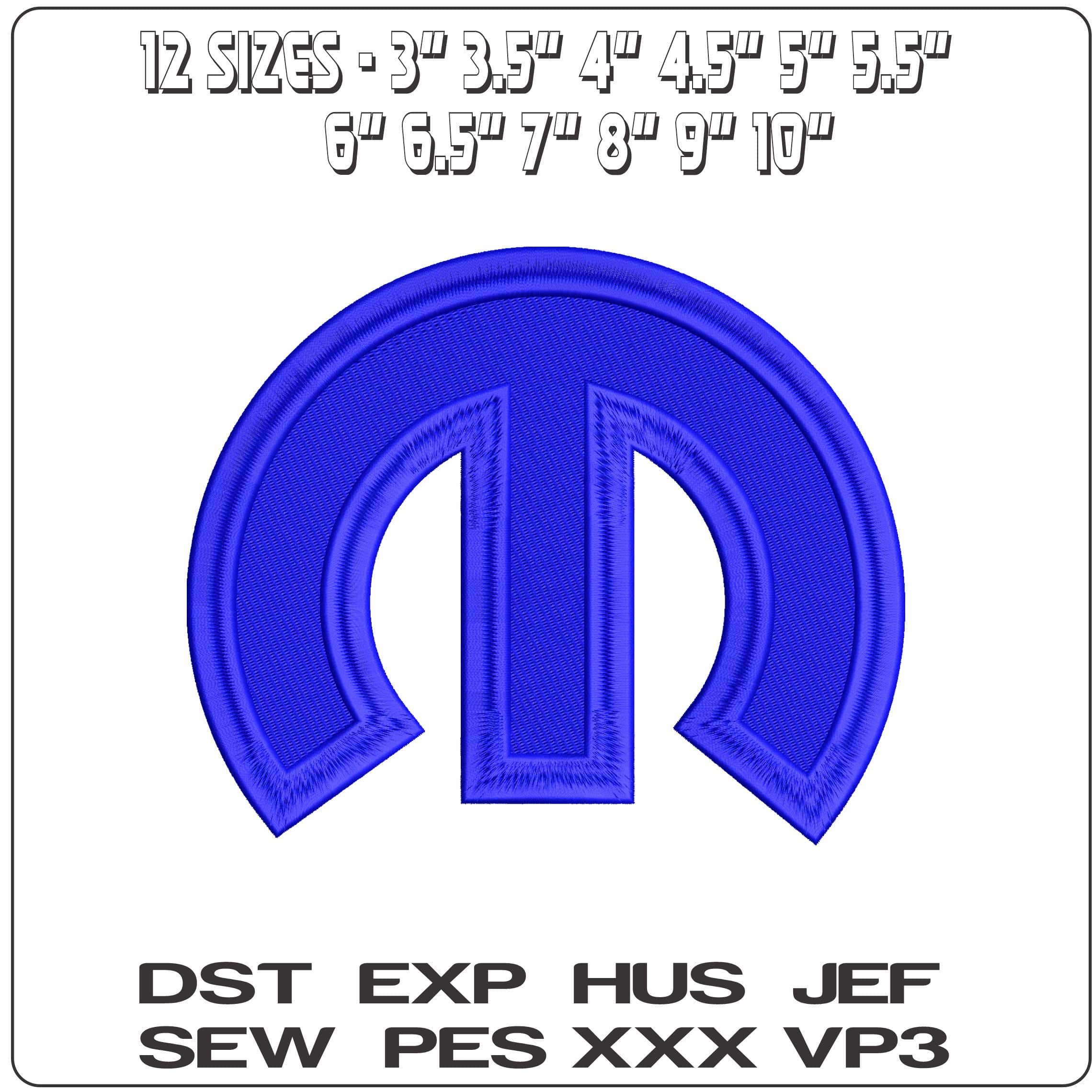 M MOPAR  - Elegant embroidery design file - instant download — view 2