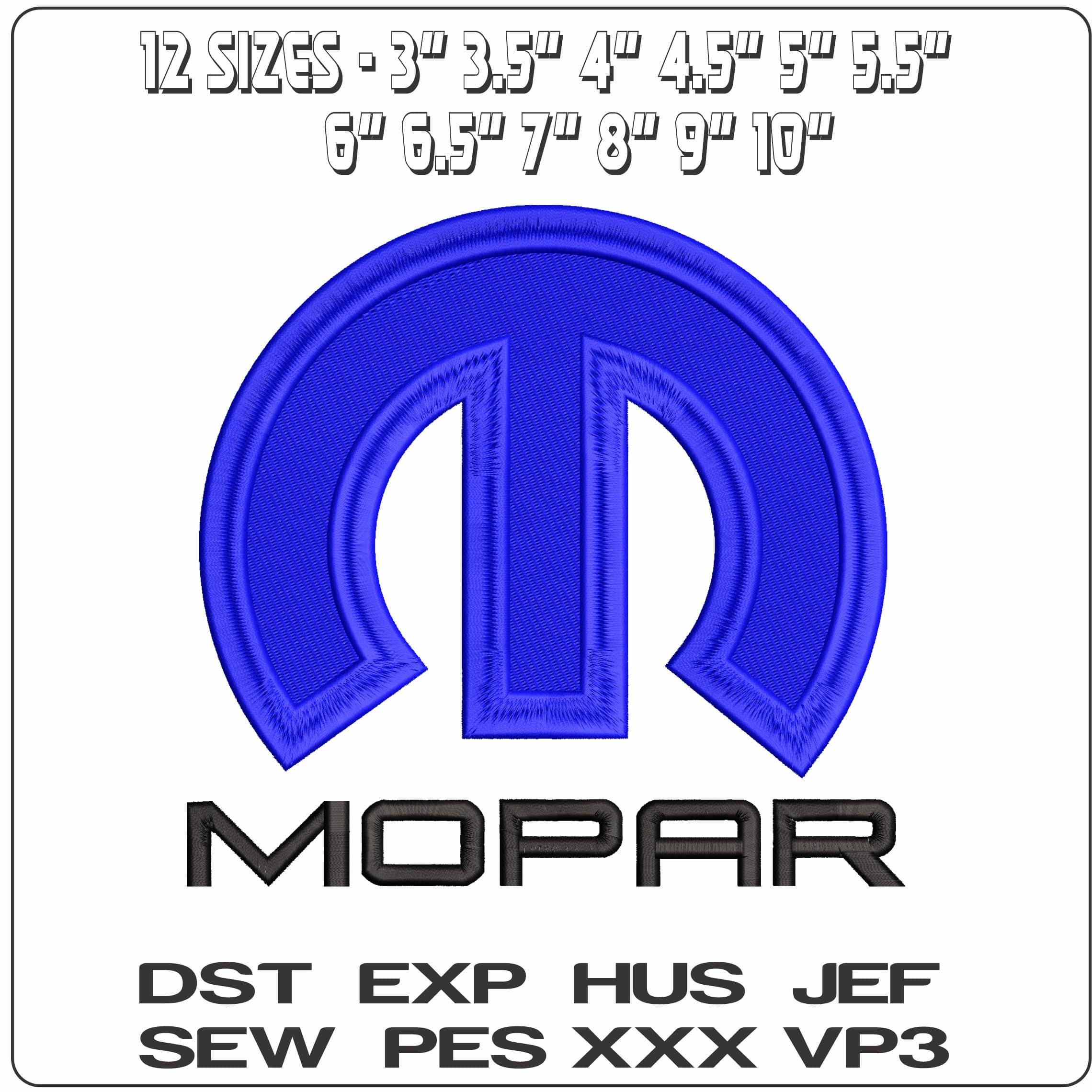 M MOPAR with Name  - Elegant embroidery design file - instant download — view 2