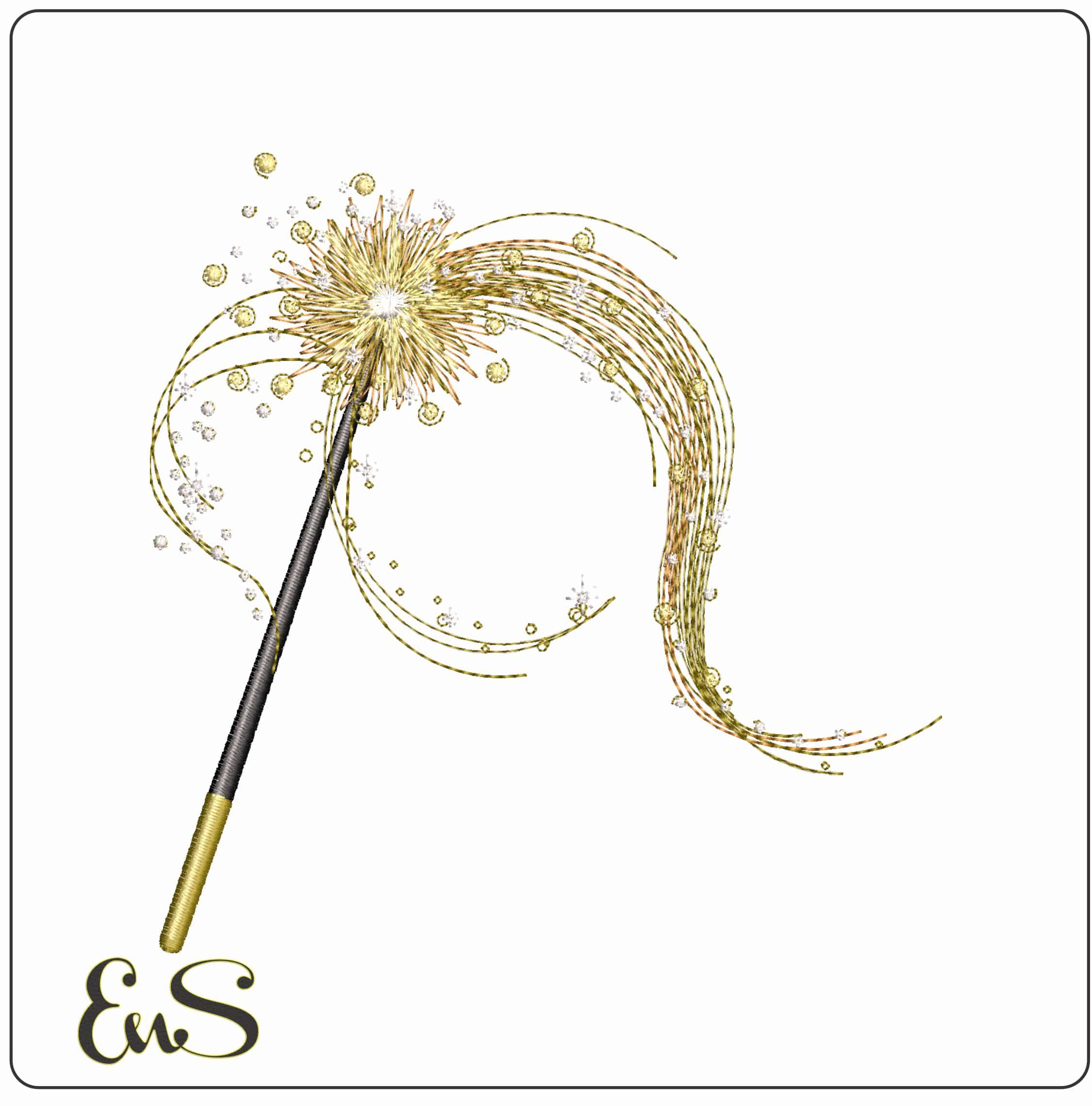 Magic Wand  - Elegant embroidery design file - instant download