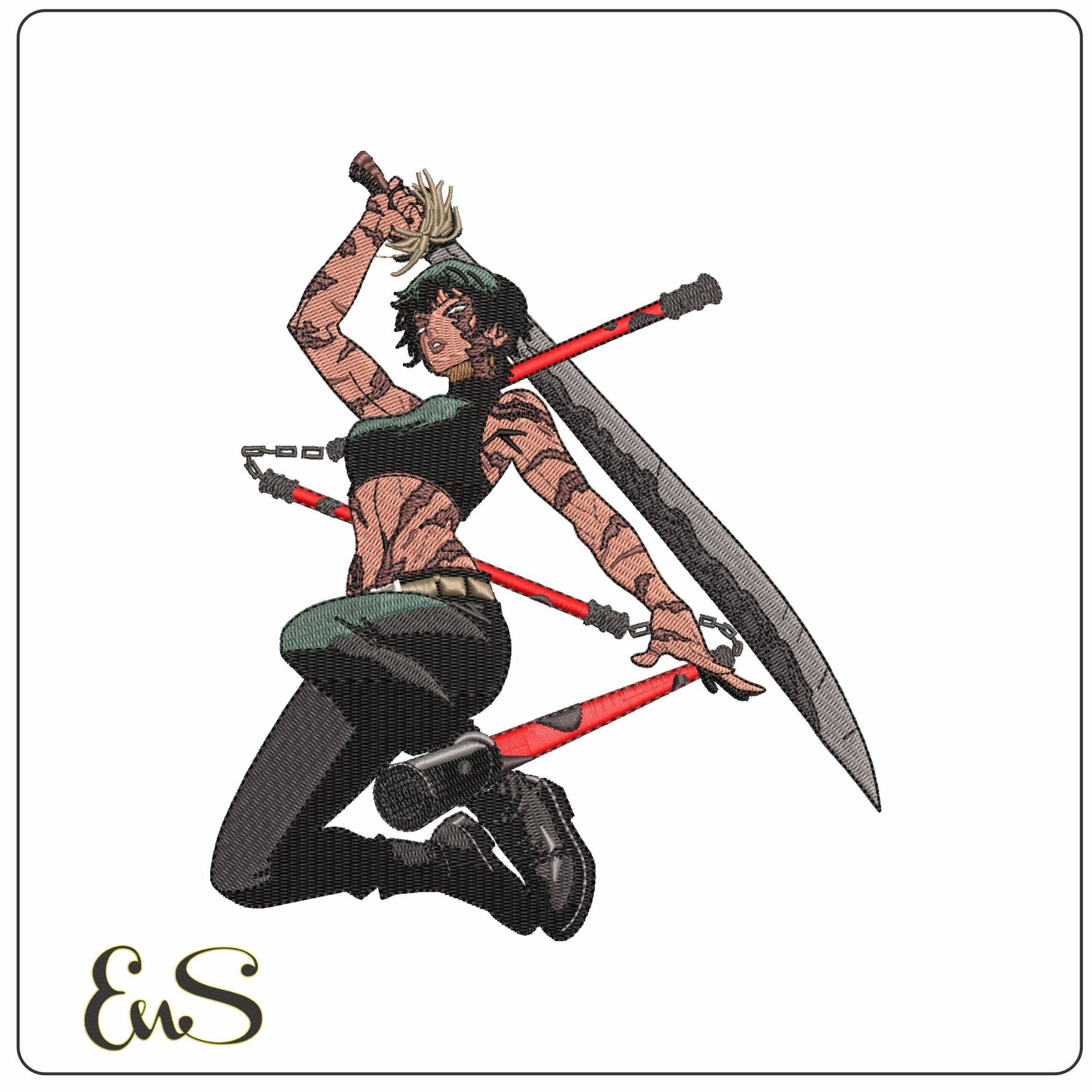 Maki Zenin Jujutsu Kaisen Anime  - Elegant embroidery design file - instant download