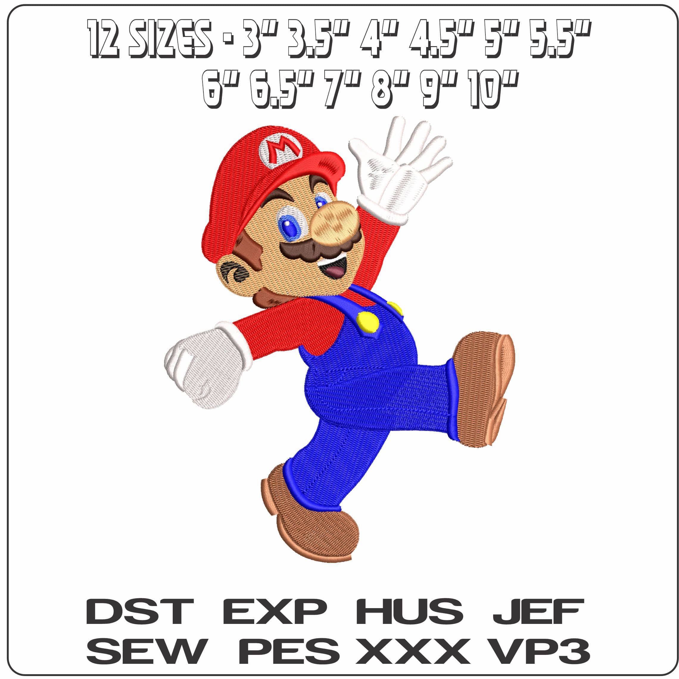Mario Bros Marching Super Mario  - Elegant embroidery design file - instant download — view 2