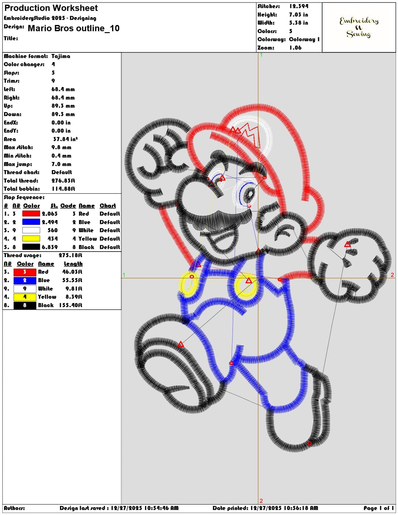 Mario Bros outline  - Elegant embroidery design file - instant download — view 3