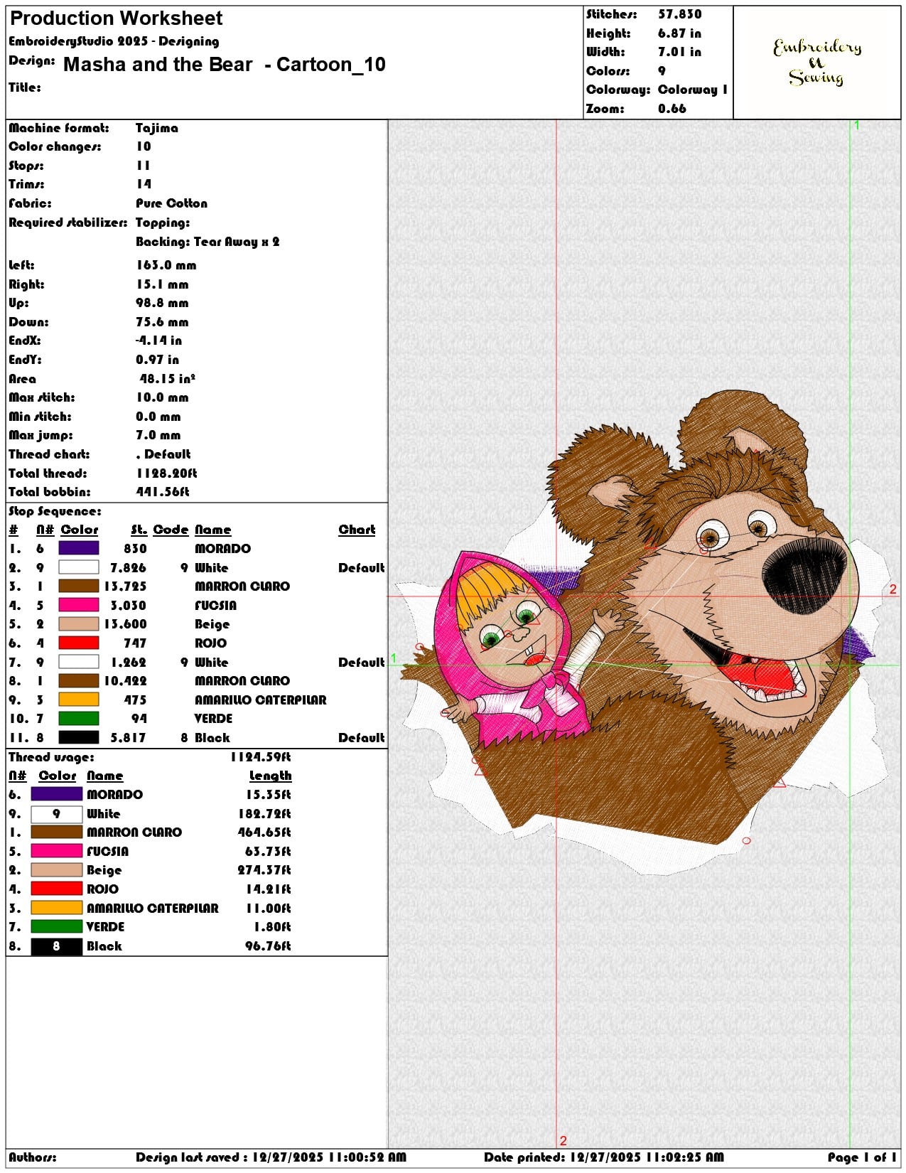 Masha and the Bear Cartoon  - Elegant embroidery design file - instant download — view 3