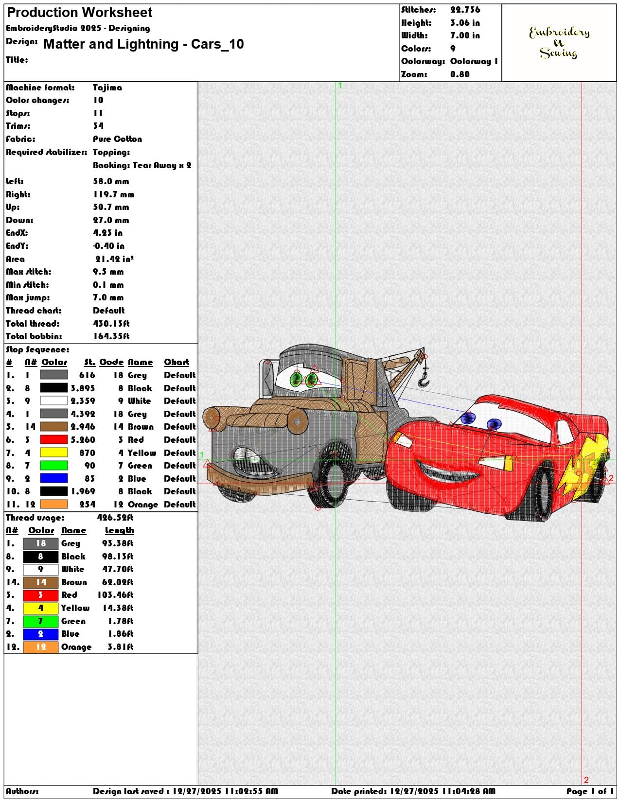 Matter and Lightning Cars  - Elegant embroidery design file - instant download — view 3