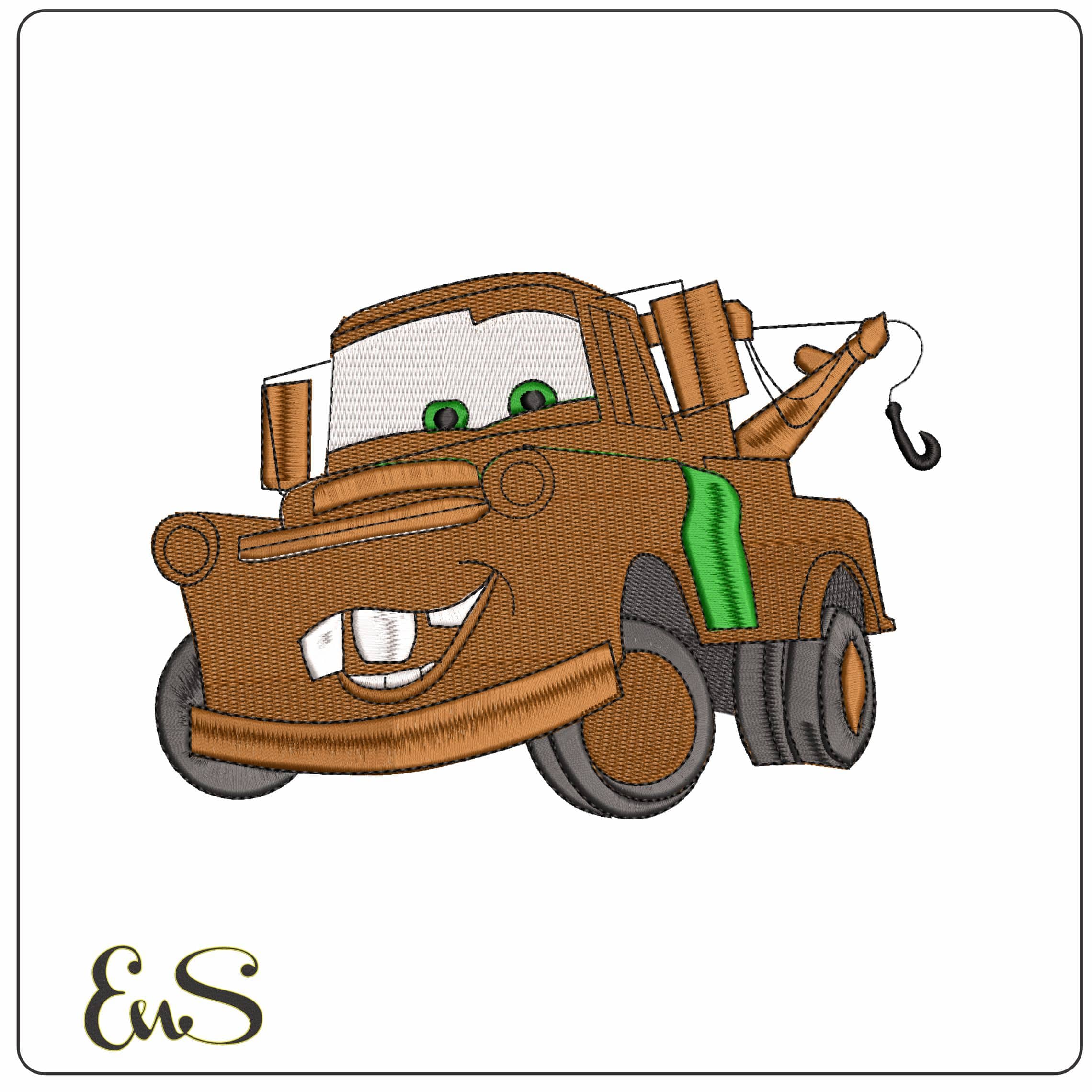 Matter Tow Truck Cars  - Elegant embroidery design file - instant download