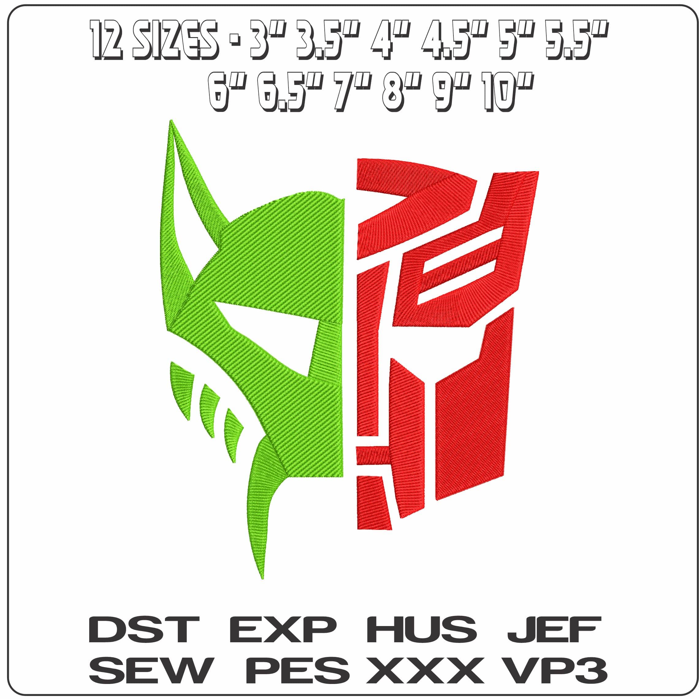 Maximal Vs Autobots Transformers  - Elegant embroidery design file - instant download — view 2