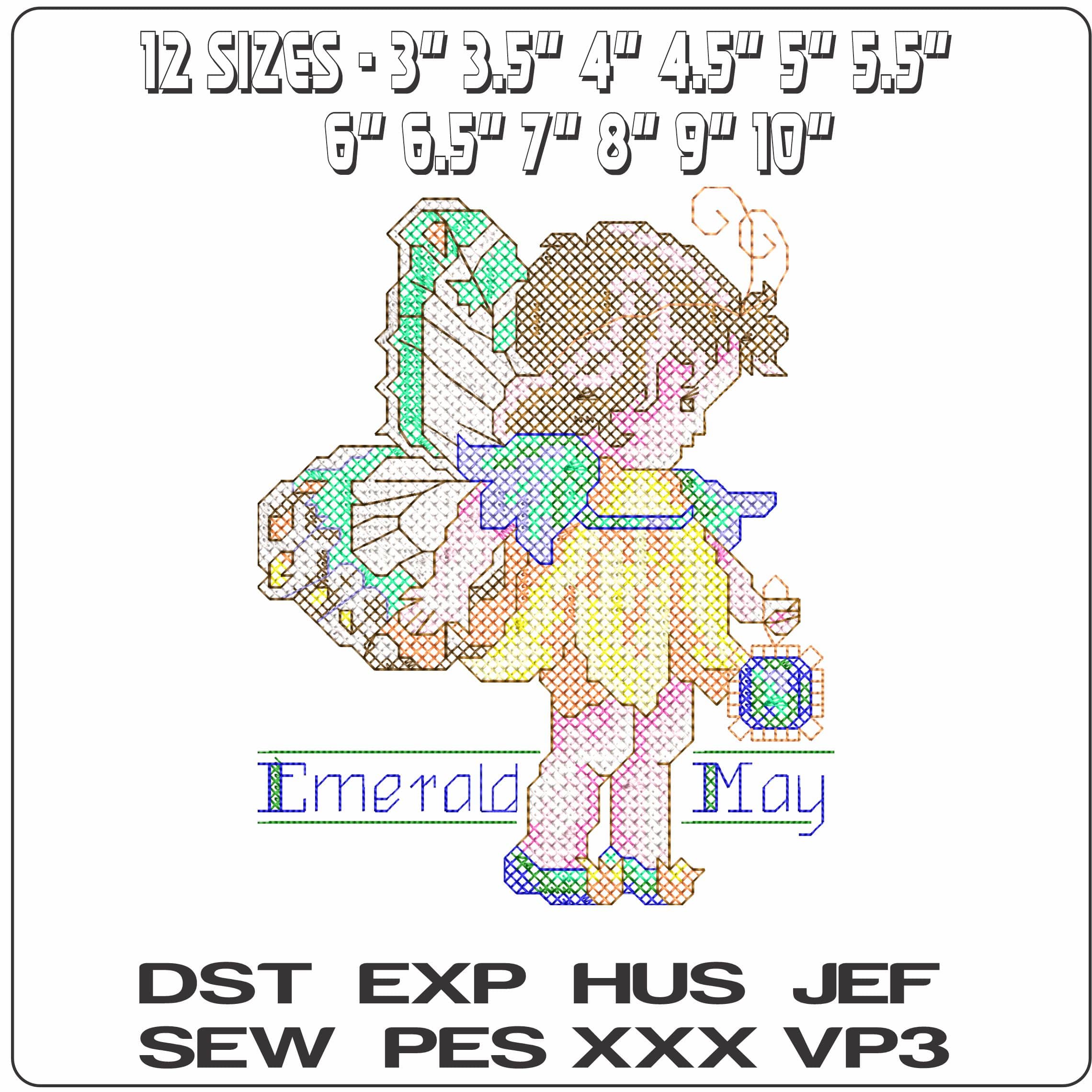 May Emerald 16  - Elegant embroidery design file - instant download — view 2