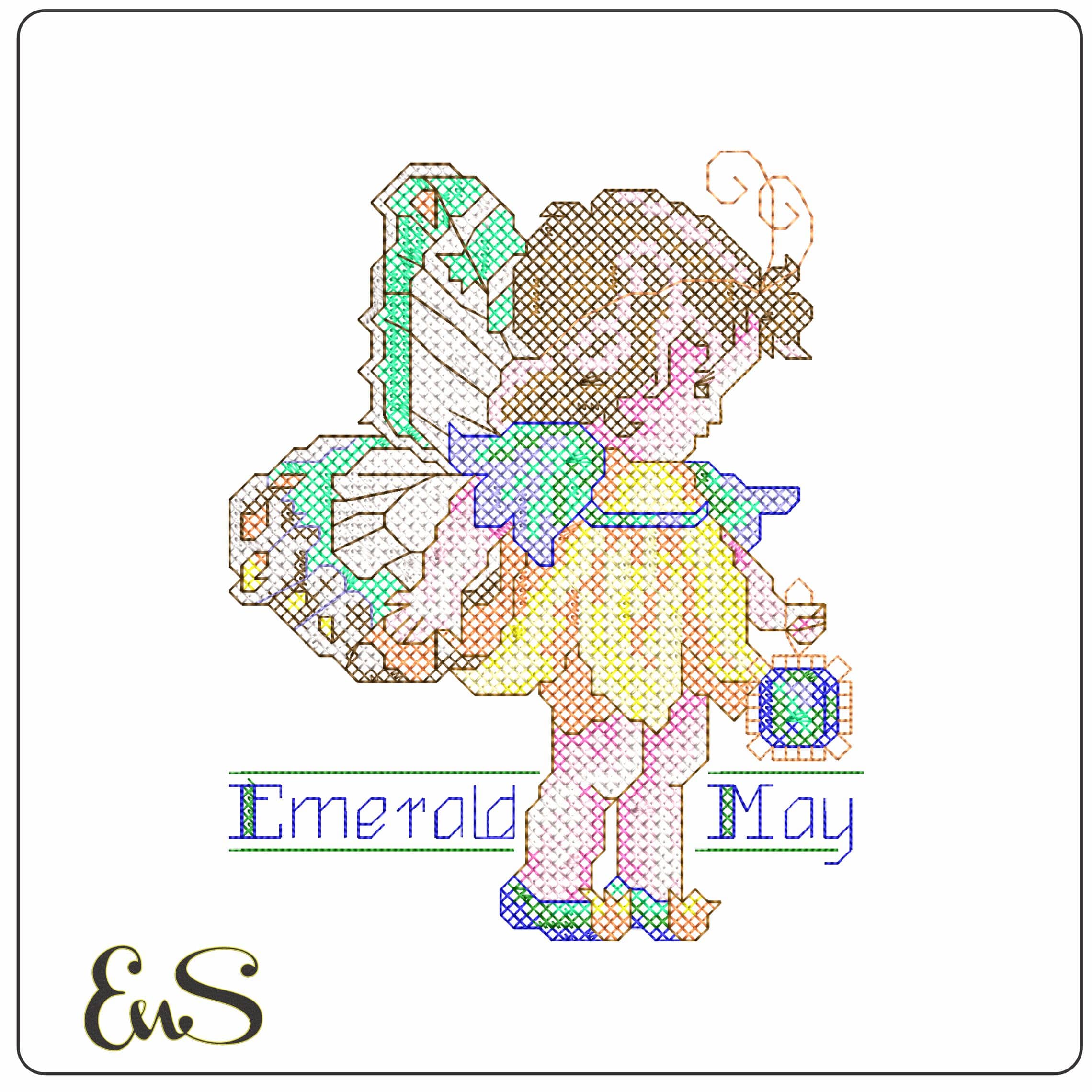 May Emerald 16  - Elegant embroidery design file - instant download