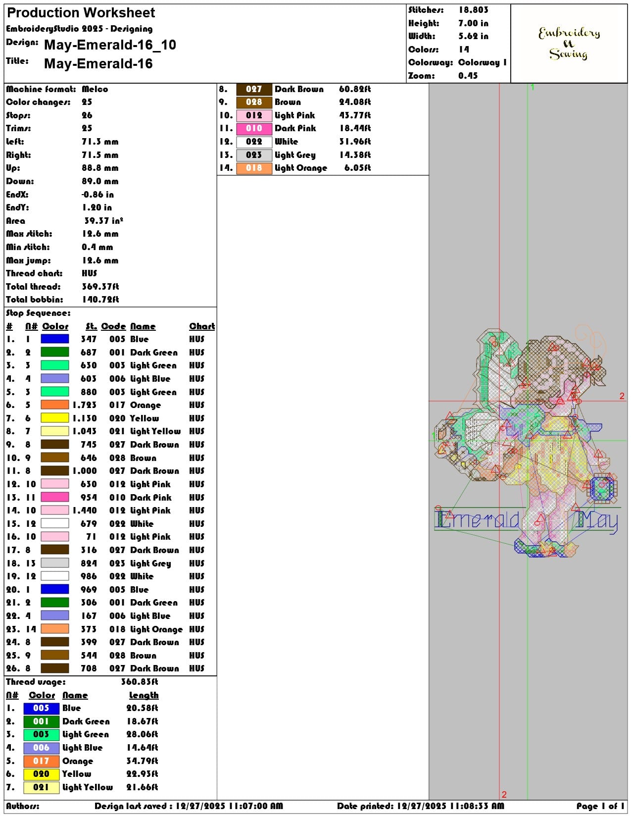 May Emerald 16  - Elegant embroidery design file - instant download — view 3