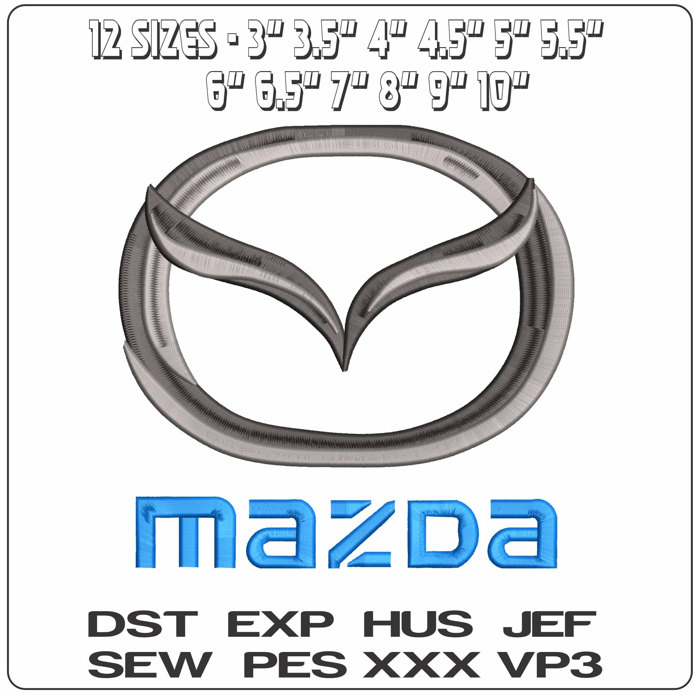 Mazda Logo  - Elegant embroidery design file - instant download — view 2