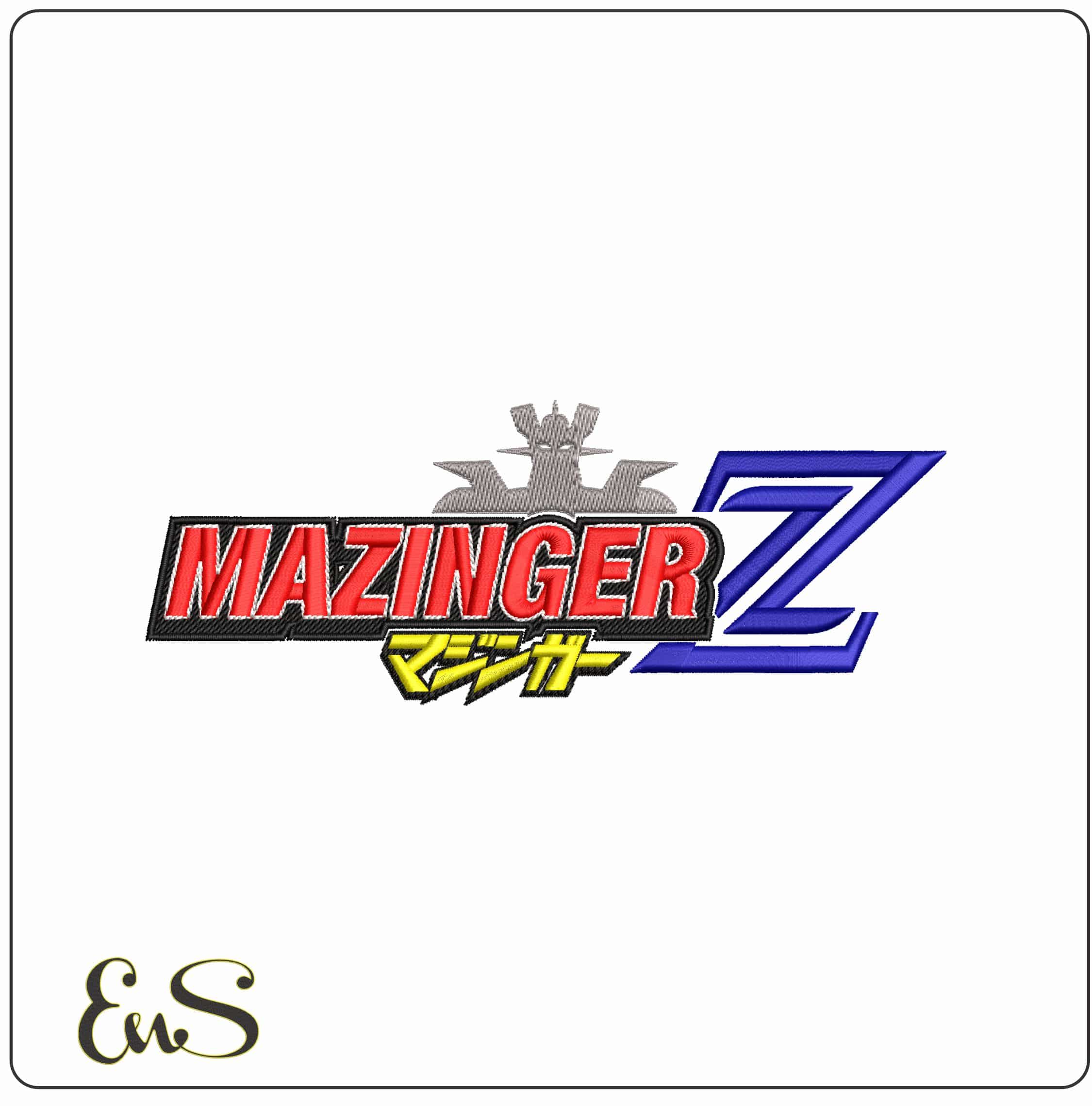 Mazinger Z Name Anime  - Elegant embroidery design file - instant download