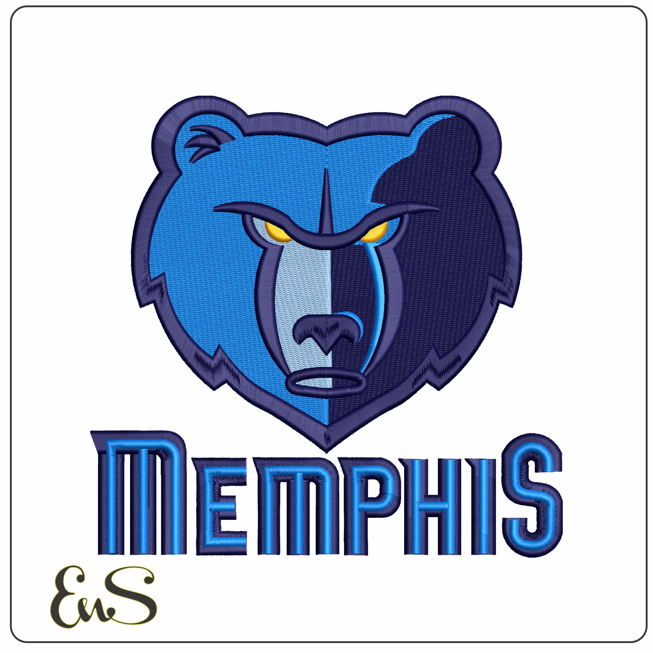 Memphis Grizzlies  - Elegant embroidery design file - instant download