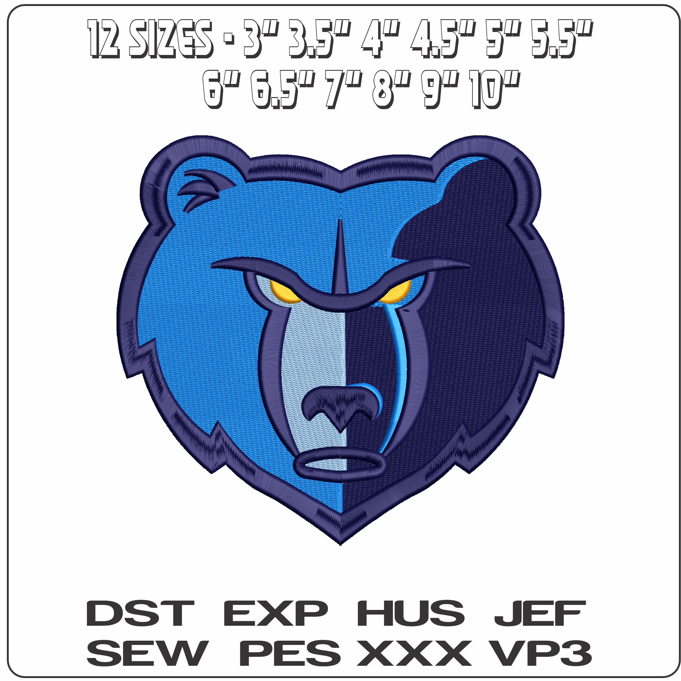 Memphis Grizzlies Logo  - Elegant embroidery design file - instant download — view 2