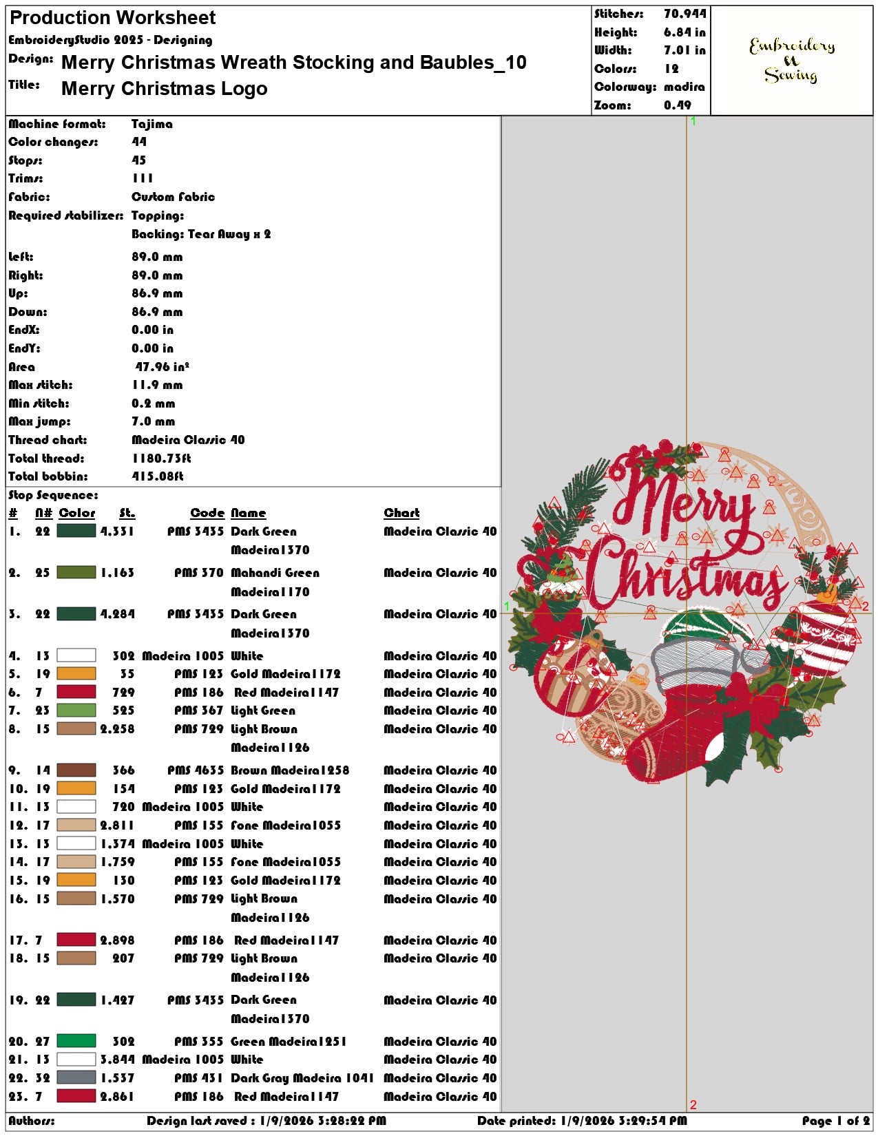 Merry Christmas Wreath Stocking and Bauble  - Elegant embroidery design file - instant download — view 3