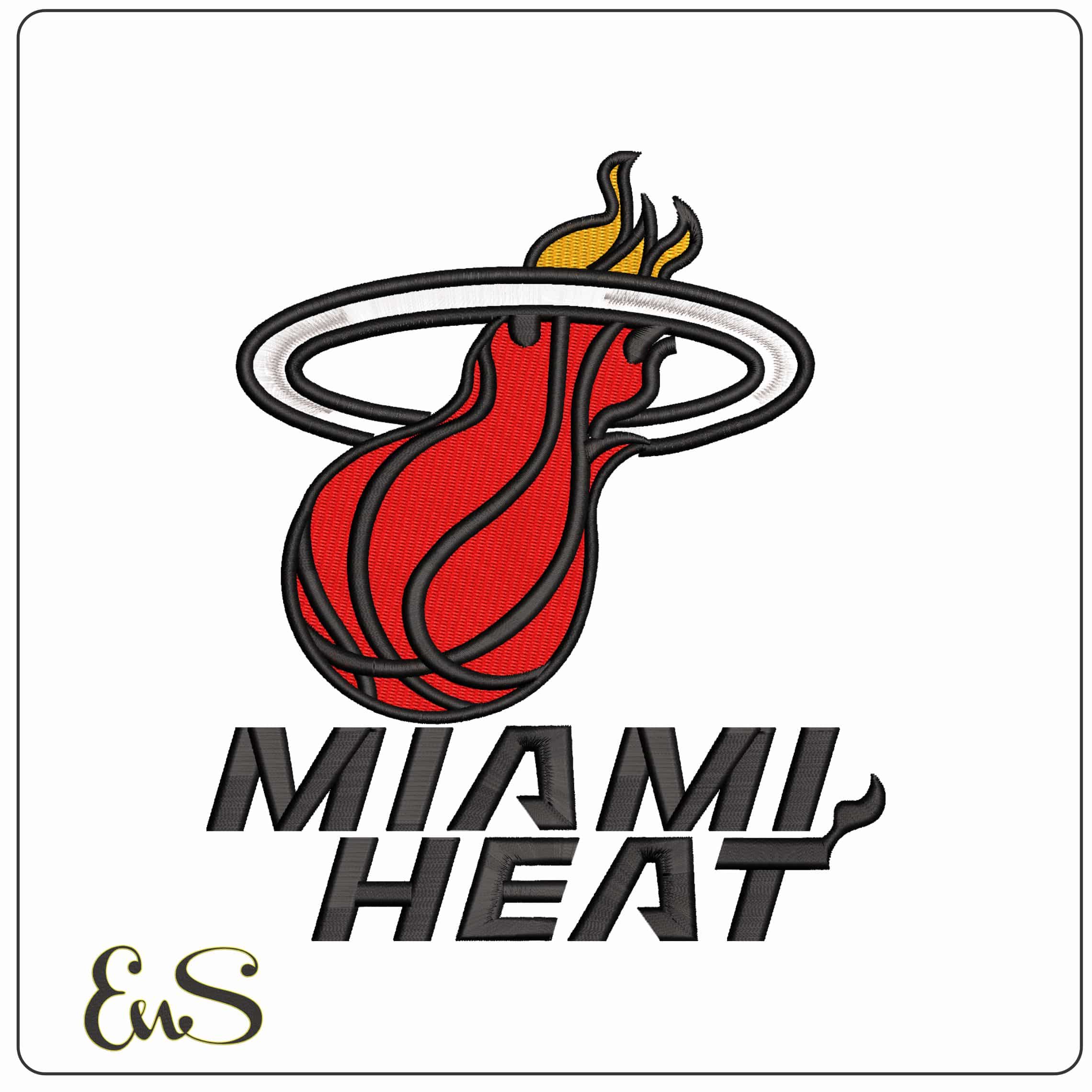 Miami Heat  - Elegant embroidery design file - instant download
