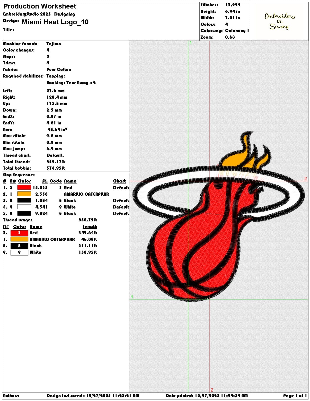 Miami Heat Logo  - Elegant embroidery design file - instant download — view 3