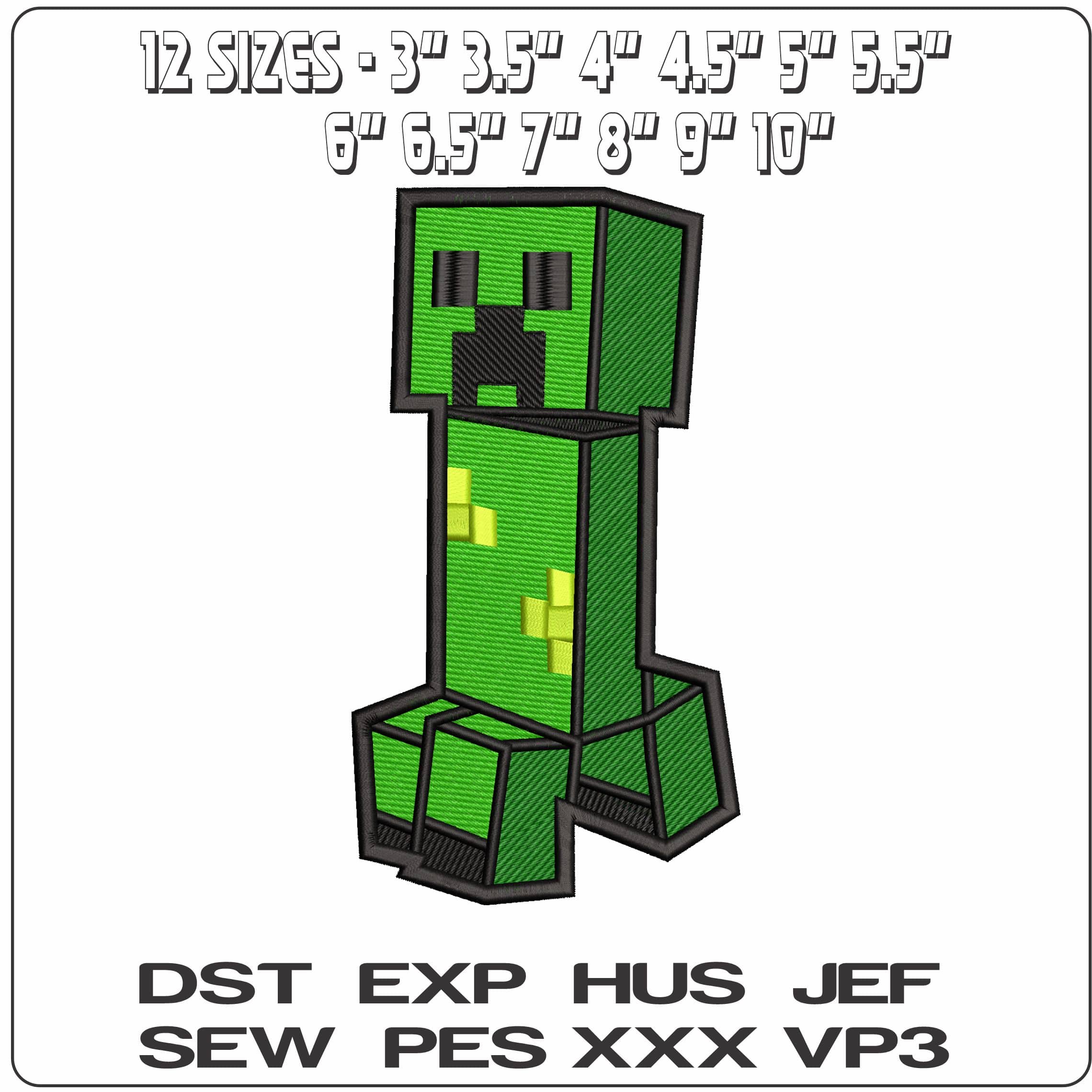 Minecraft Creeper  - Elegant embroidery design file - instant download — view 2