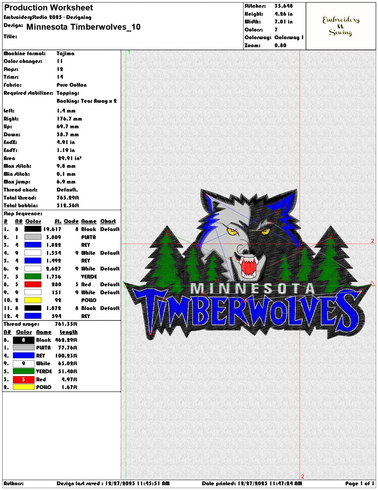 Minnesota Timberwolves  - Elegant embroidery design file - instant download — view 3
