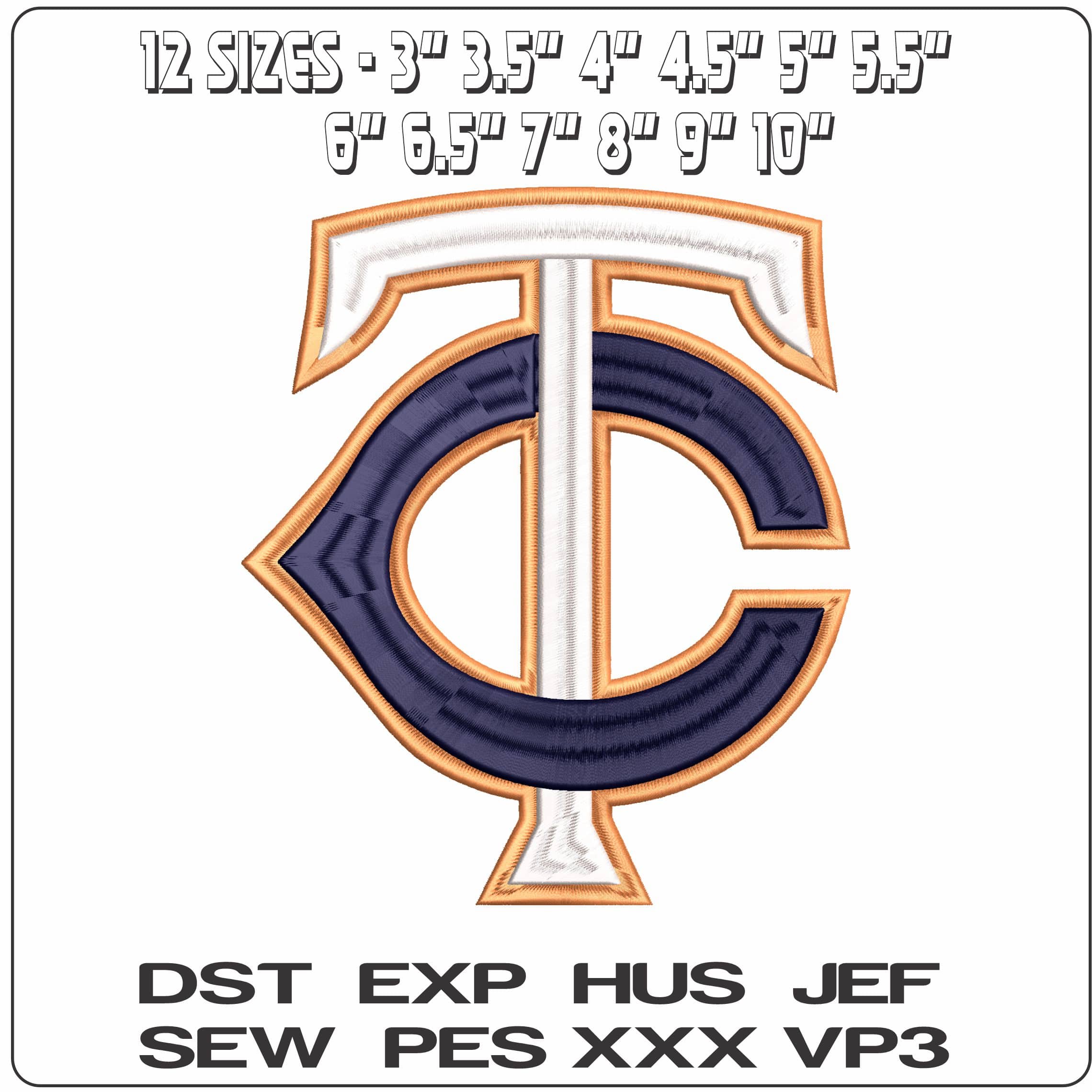 Minnesota Twins 3d MLB  - Elegant embroidery design file - instant download — view 2