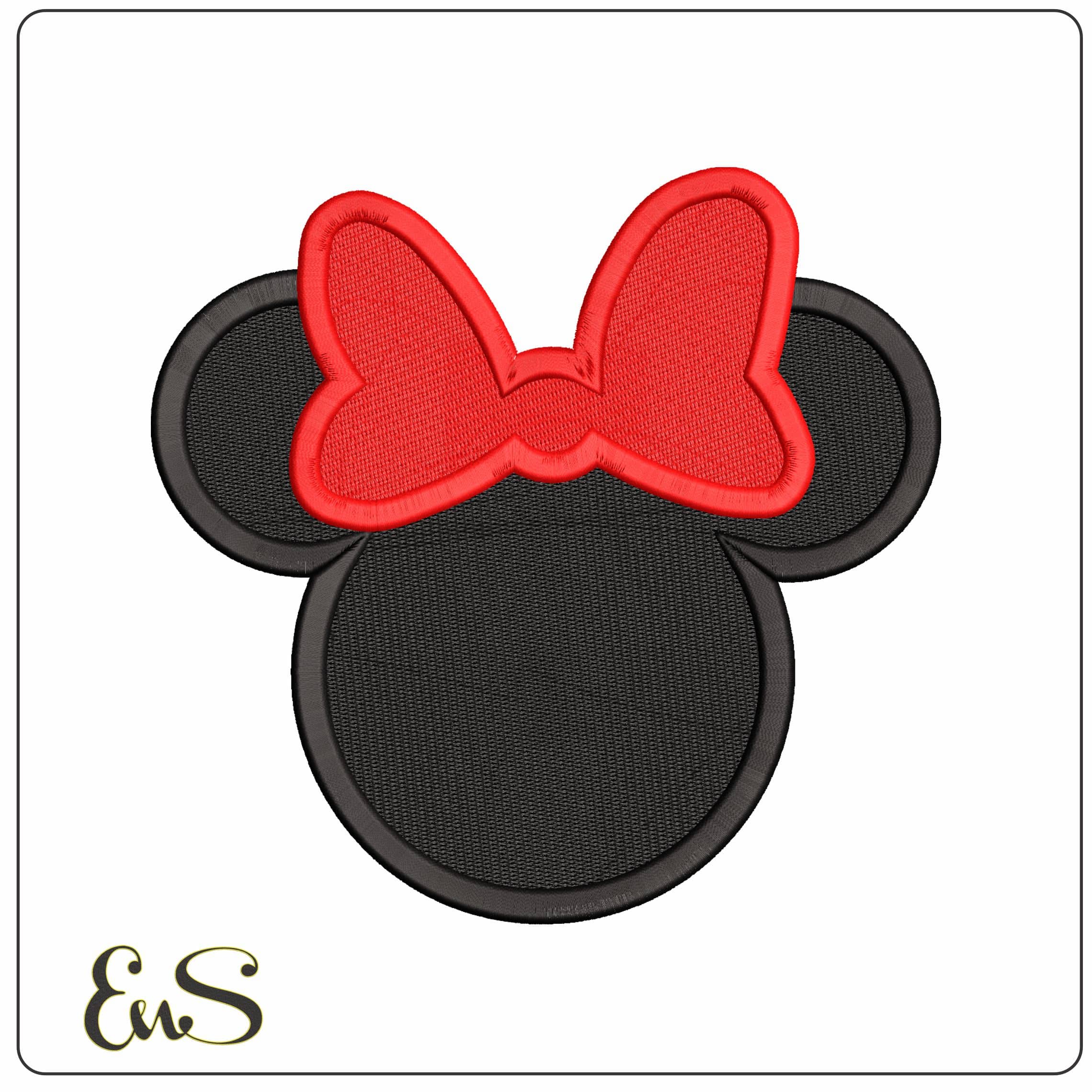 Minnie Mouse head thicck outline  - Elegant embroidery design file - instant download