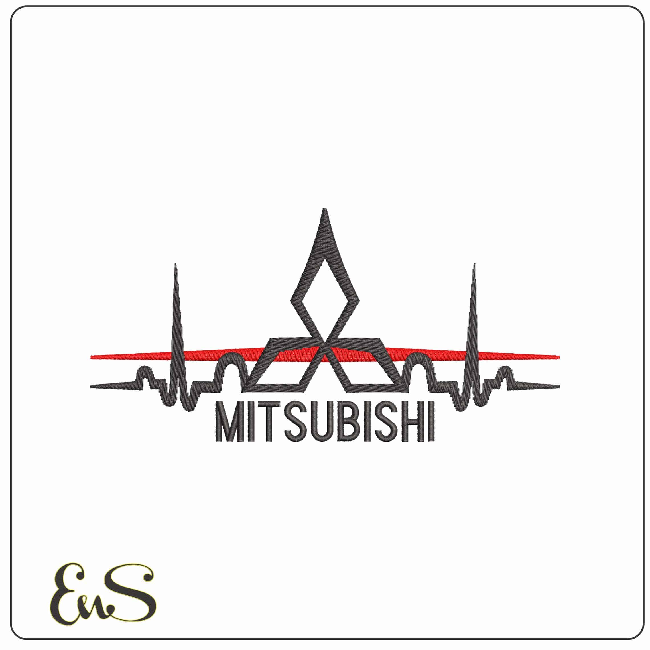 Mitsubishi Heart Beat  - Elegant embroidery design file - instant download