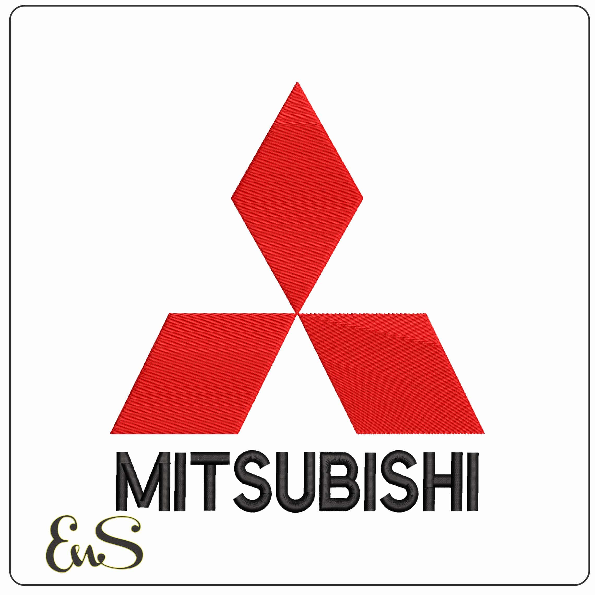 Mitsubishi with Name  - Elegant embroidery design file - instant download