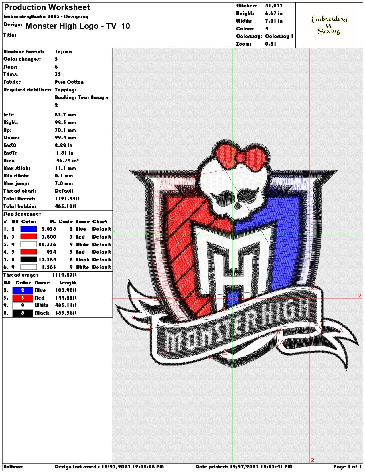 Monster High Logo TV  - Elegant embroidery design file - instant download — view 3