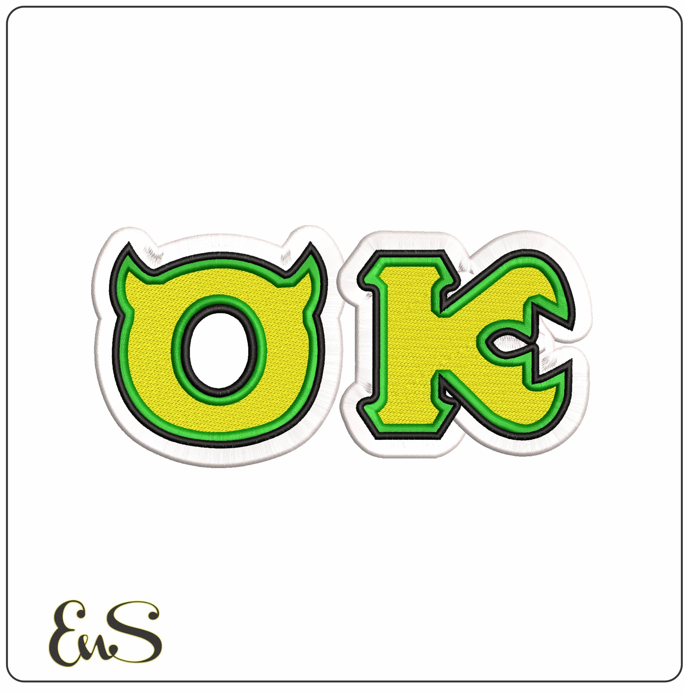 Monster Inc OK  - Elegant embroidery design file - instant download