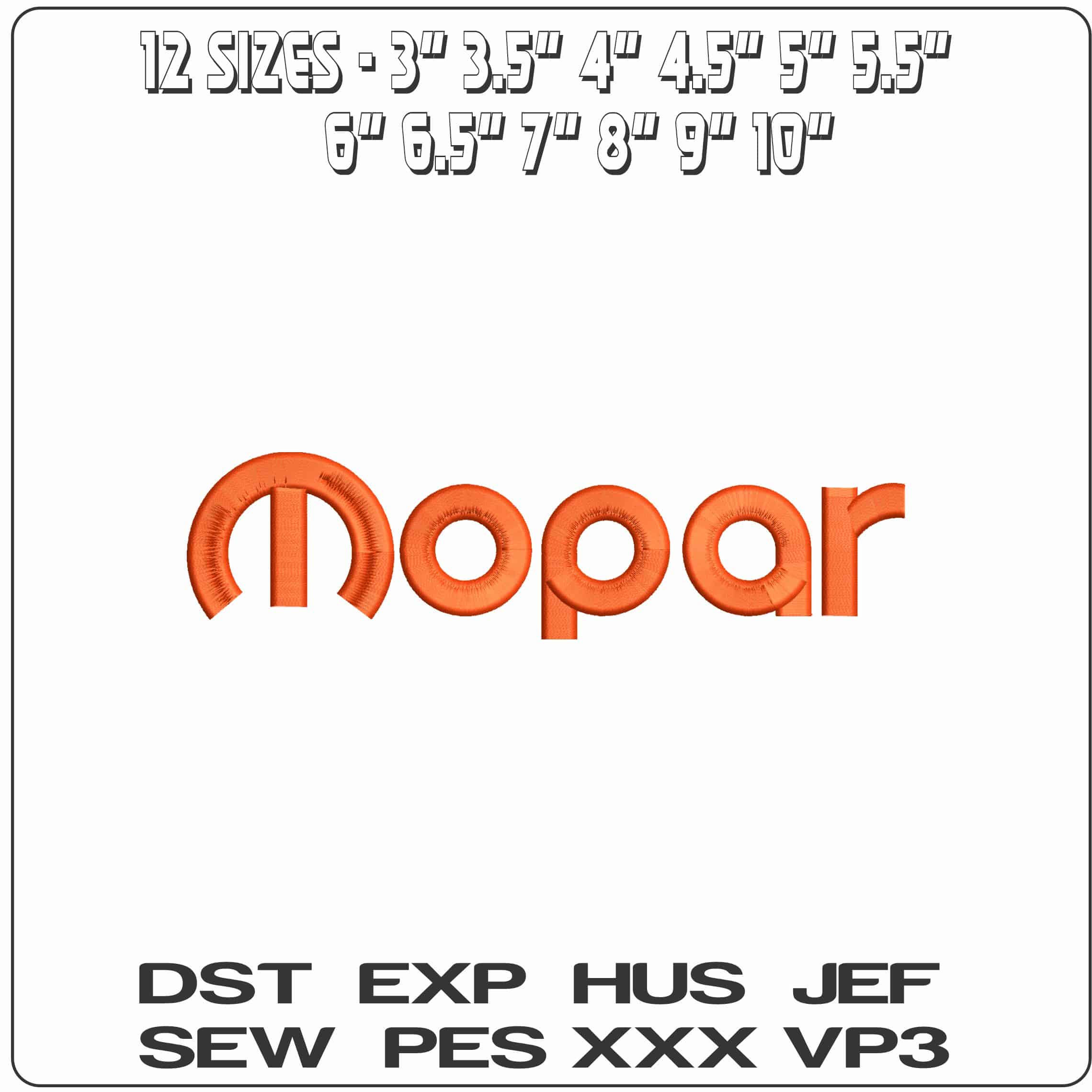 MOPAR Name  - Elegant embroidery design file - instant download — view 2