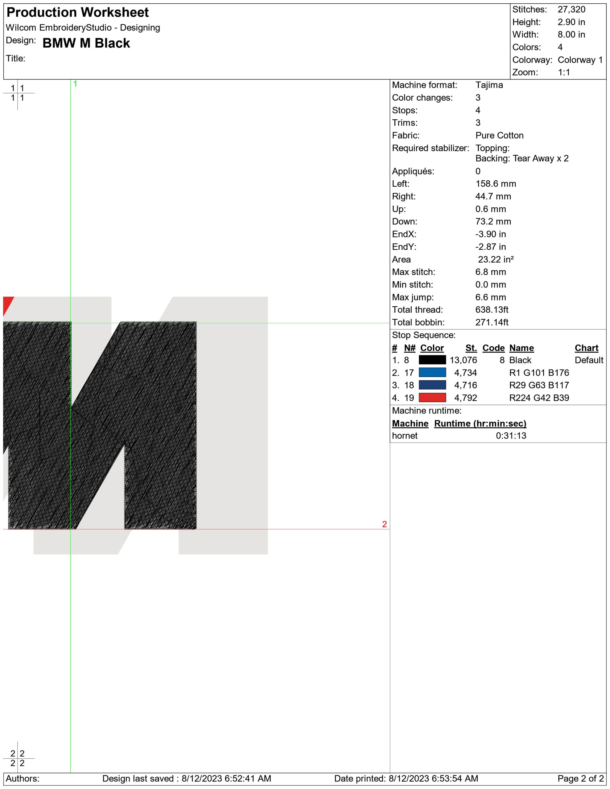 BMW M Sports Logo (Black M) — view 2