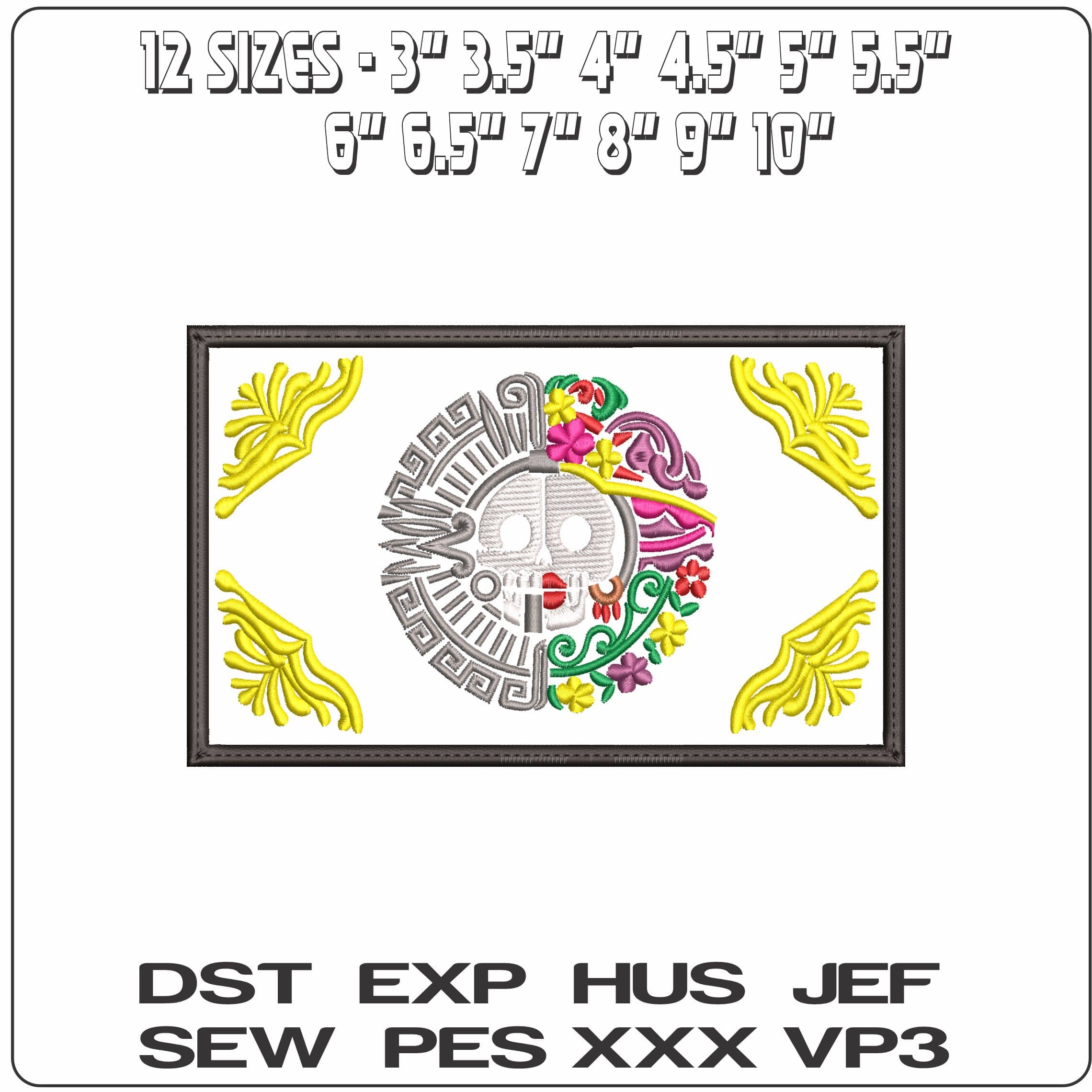 Mrs and Mr Sugar Skulls  - Elegant embroidery design file - instant download — view 2