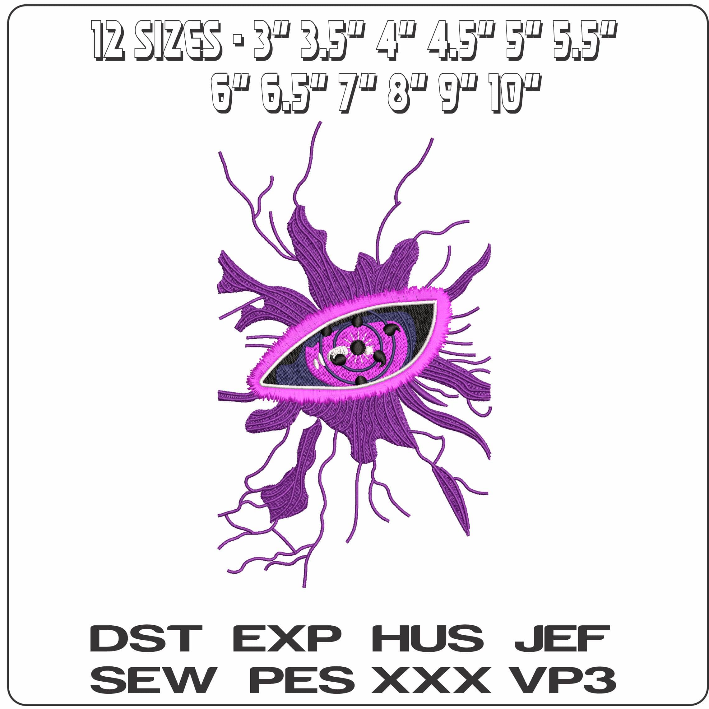 Naruto Eye Anime  - Elegant embroidery design file - instant download — view 2