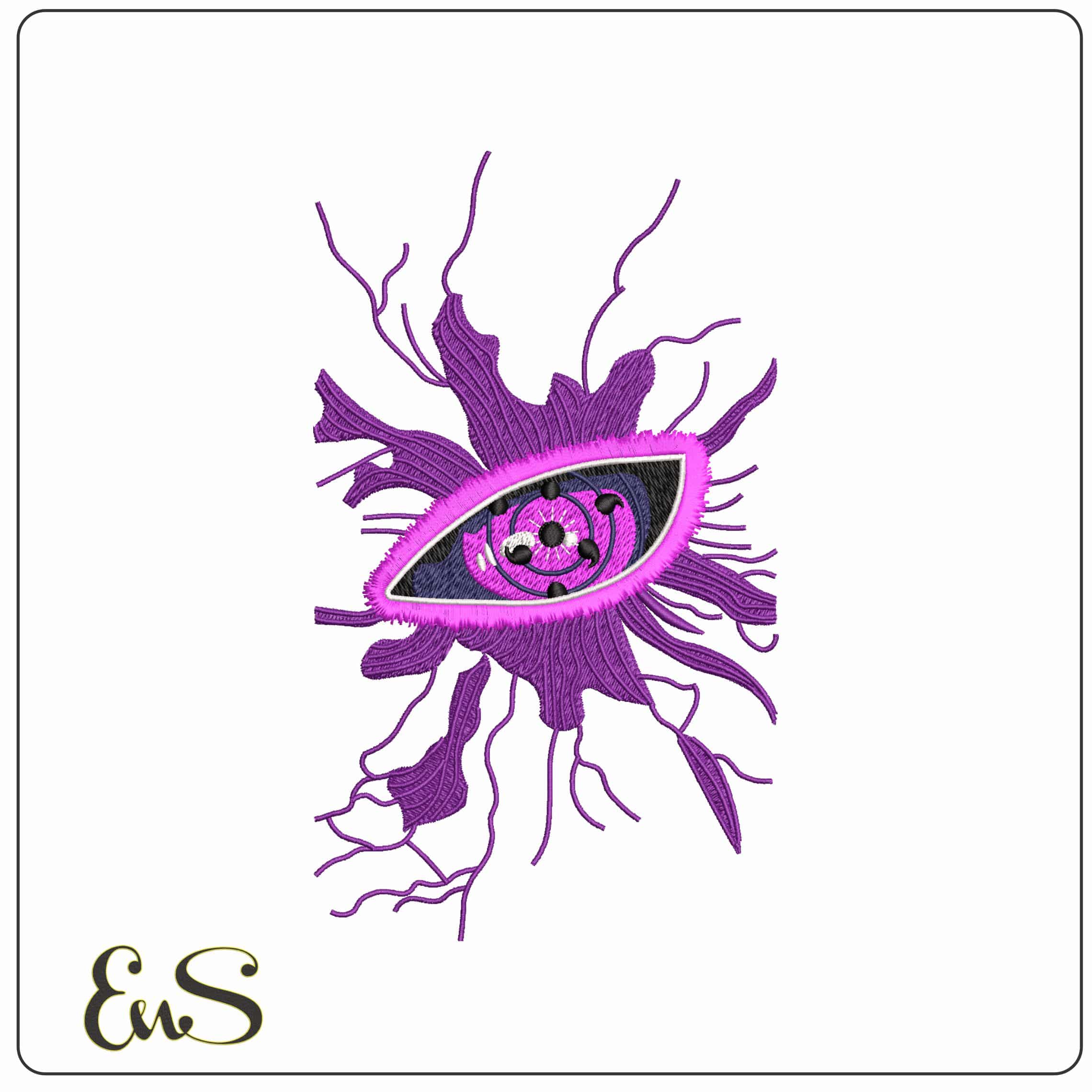 Naruto Eye Anime  - Elegant embroidery design file - instant download