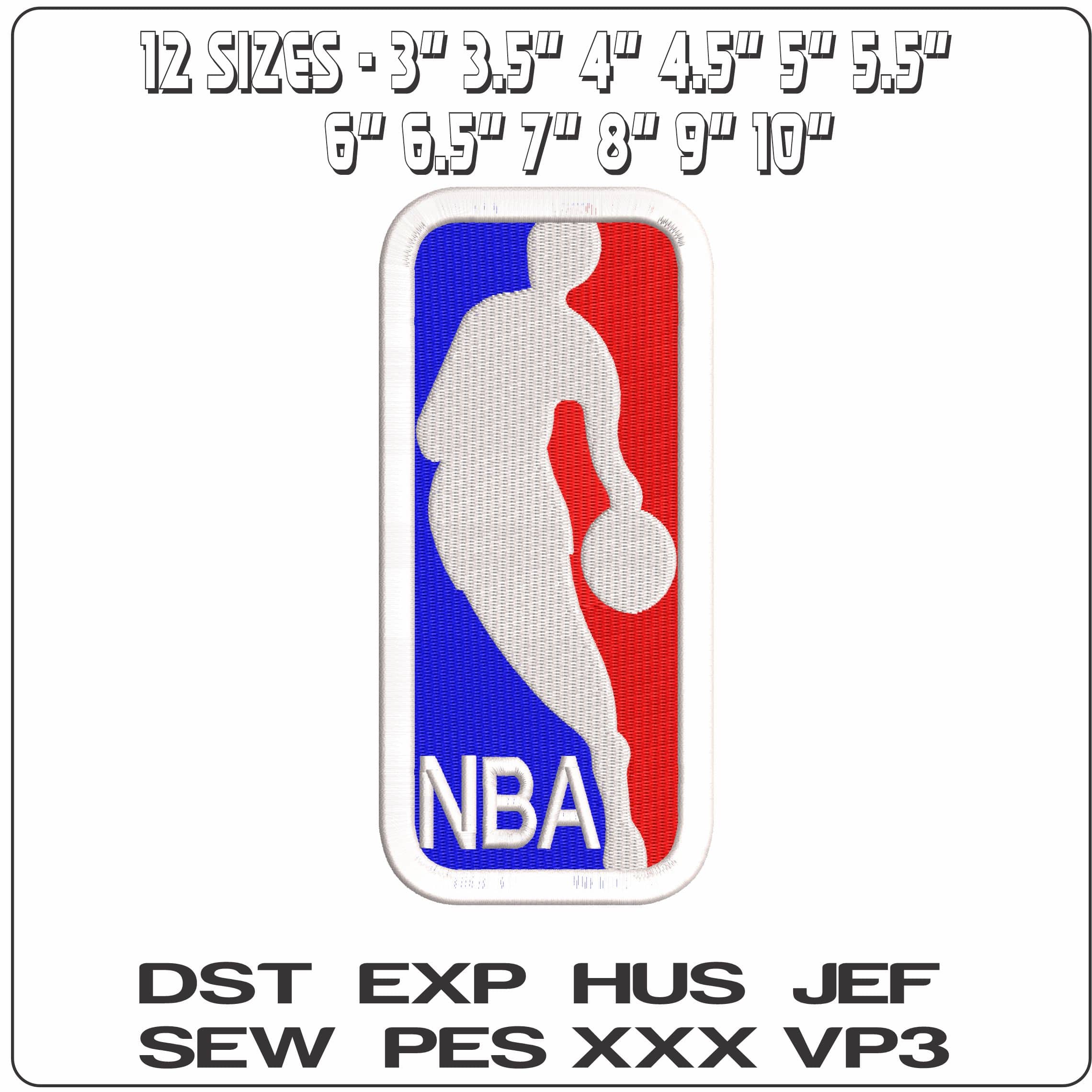 NBA Logo Red White and Blue  - Elegant embroidery design file - instant download — view 2