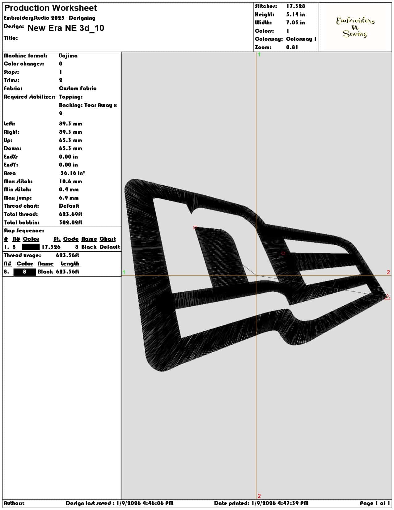 New Era NE 3d  - Elegant embroidery design file - instant download — view 3