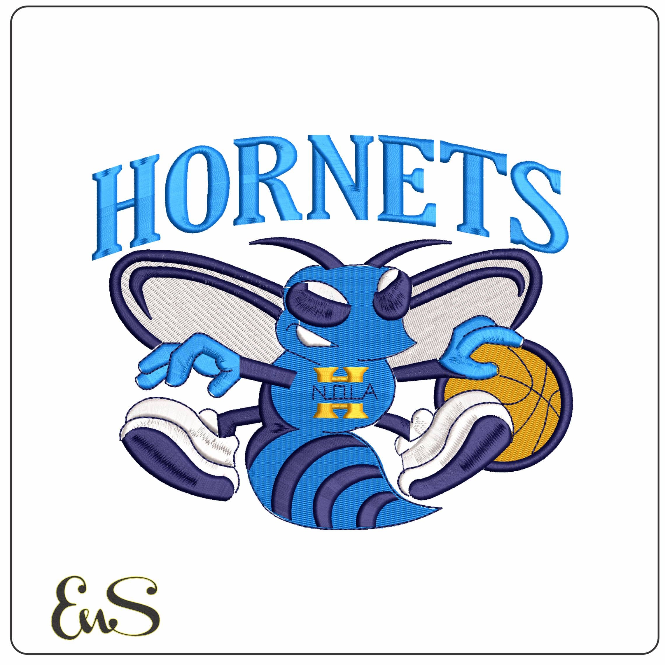 New Orleans Hornets  - Elegant embroidery design file - instant download
