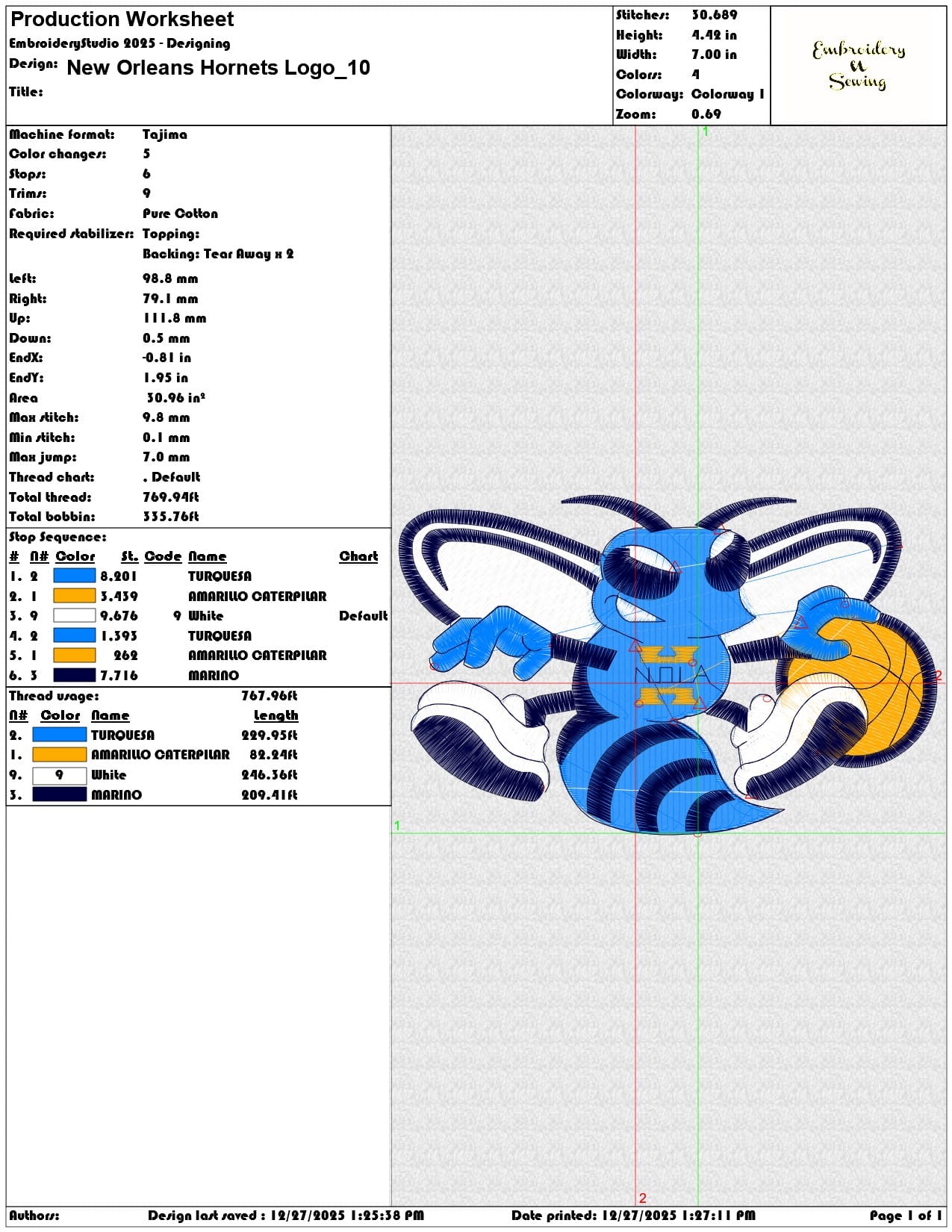 New Orleans Hornets Logo  - Elegant embroidery design file - instant download — view 3