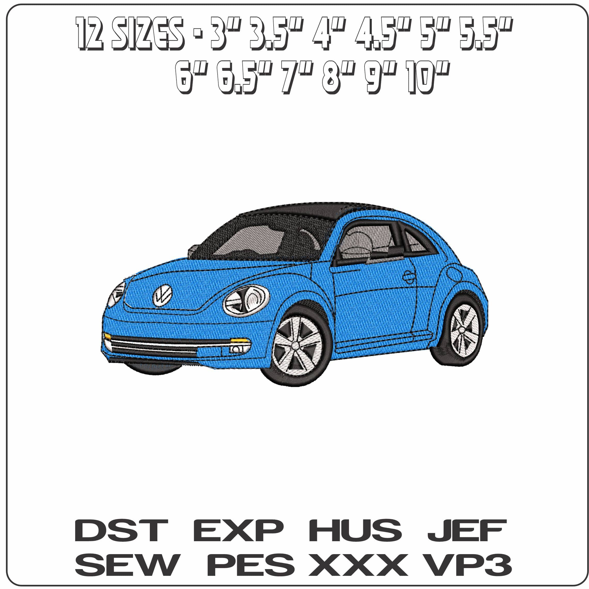 New VW Beetle  - Elegant embroidery design file - instant download — view 2