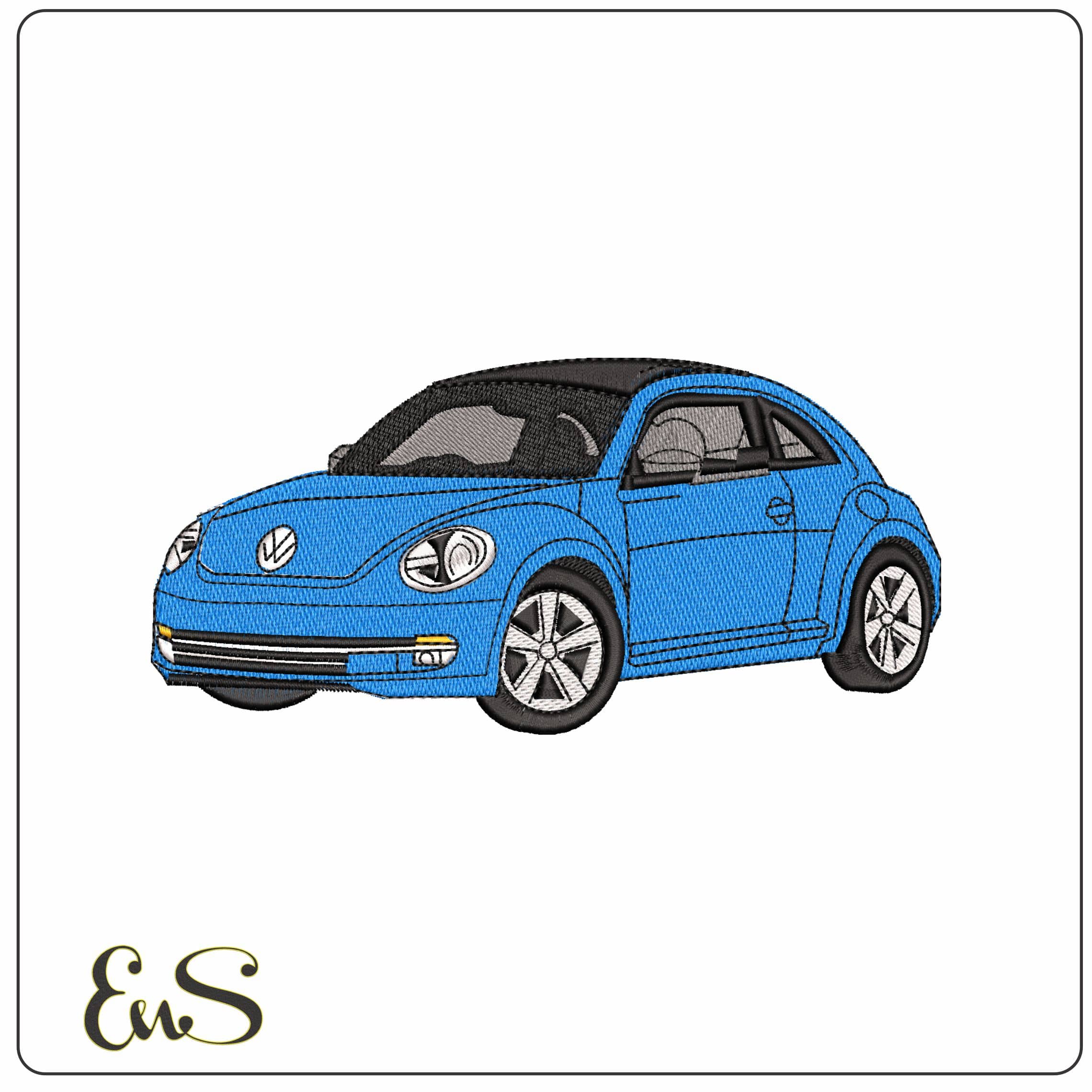 New VW Beetle  - Elegant embroidery design file - instant download