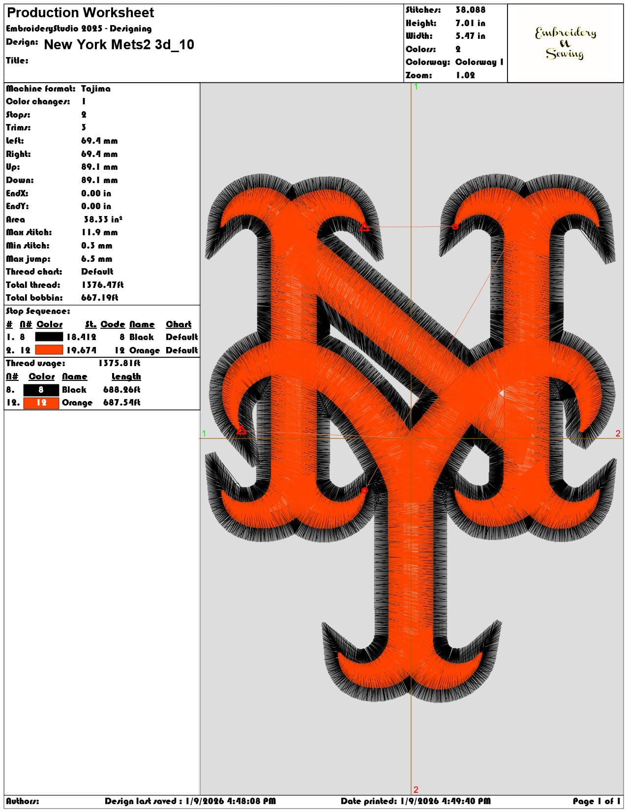 New York Mets2 3d  - Elegant embroidery design file - instant download — view 3
