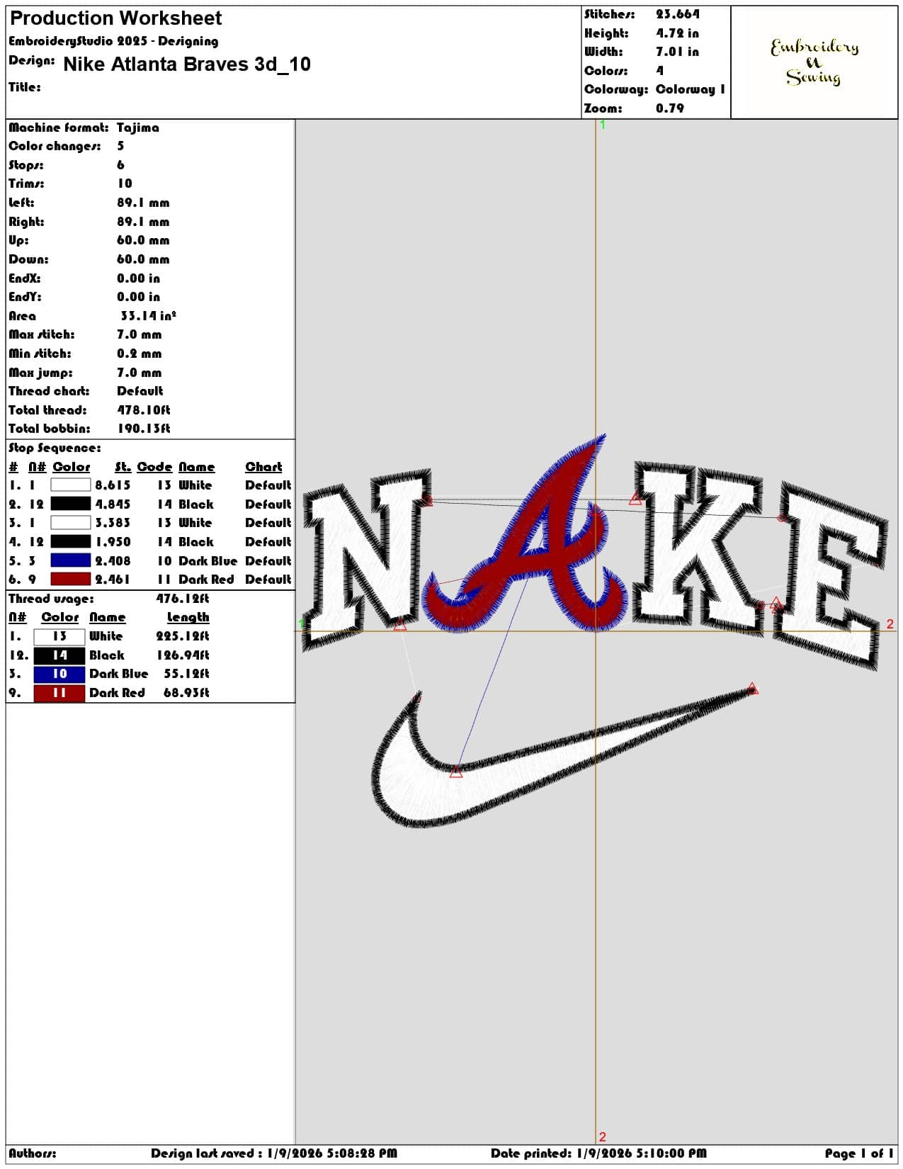 Nike Atlanta Braves 3d  - Elegant embroidery design file - instant download — view 3