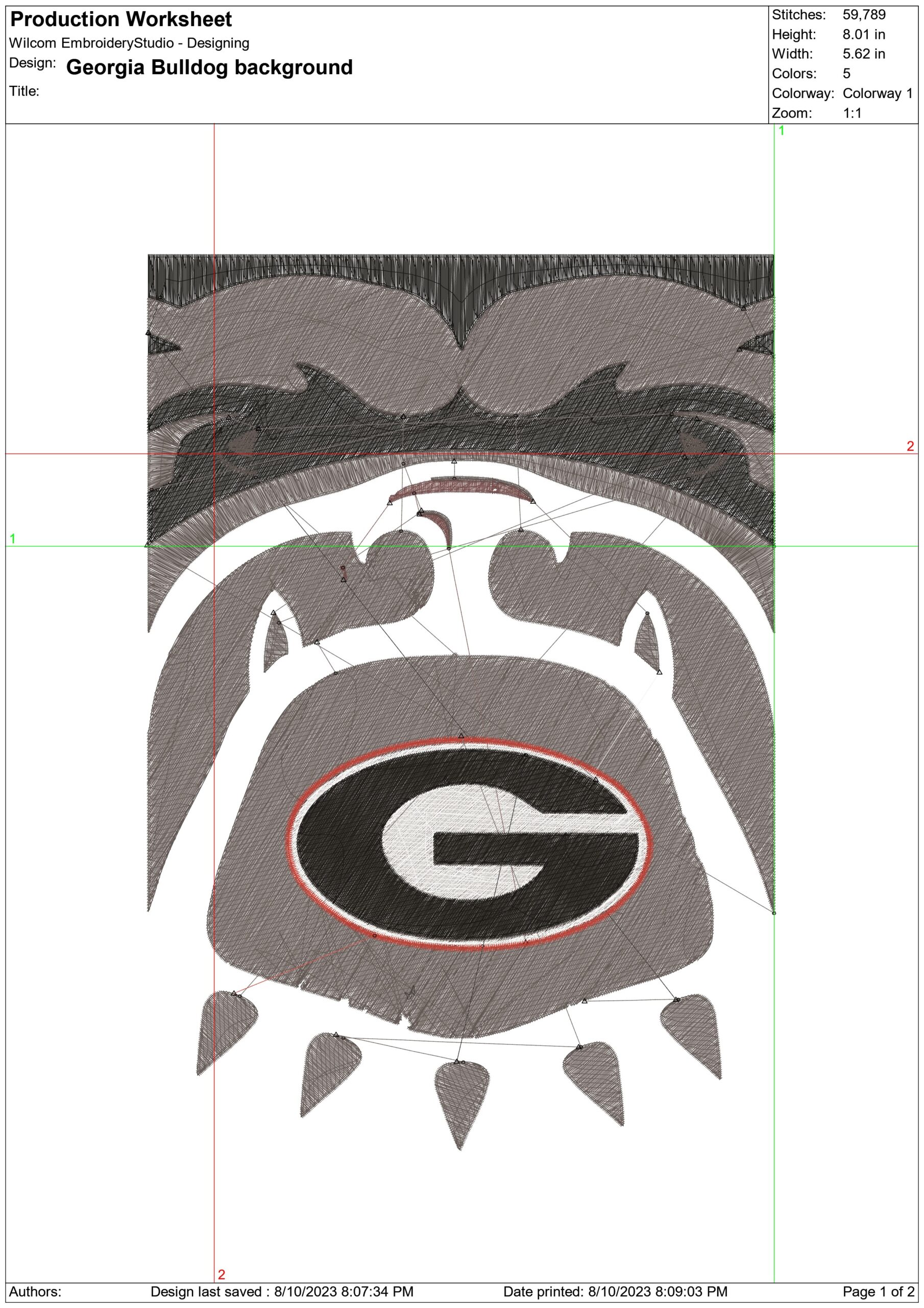 Georgia Athletics Wallpaper embroidery design - University of Georgia Bulldogs Logo Image — view 3