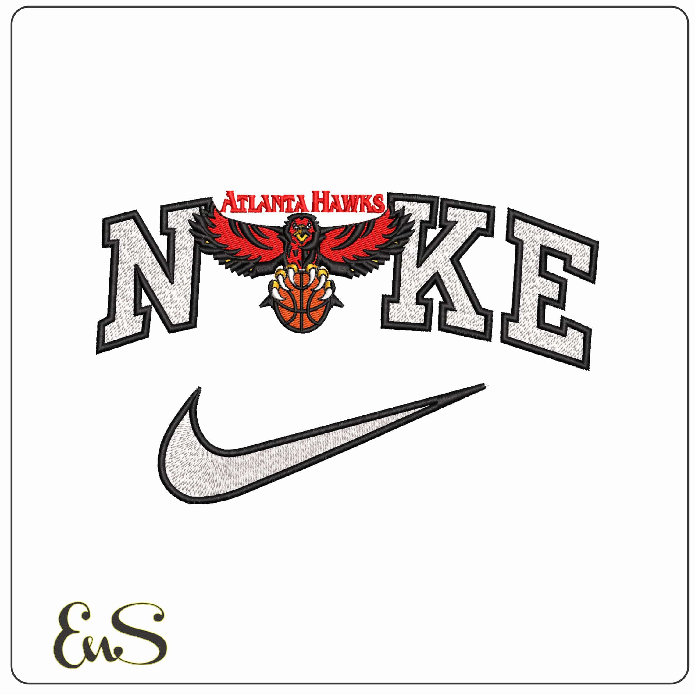 Nike Atlanta Hawks  - Elegant embroidery design file - instant download