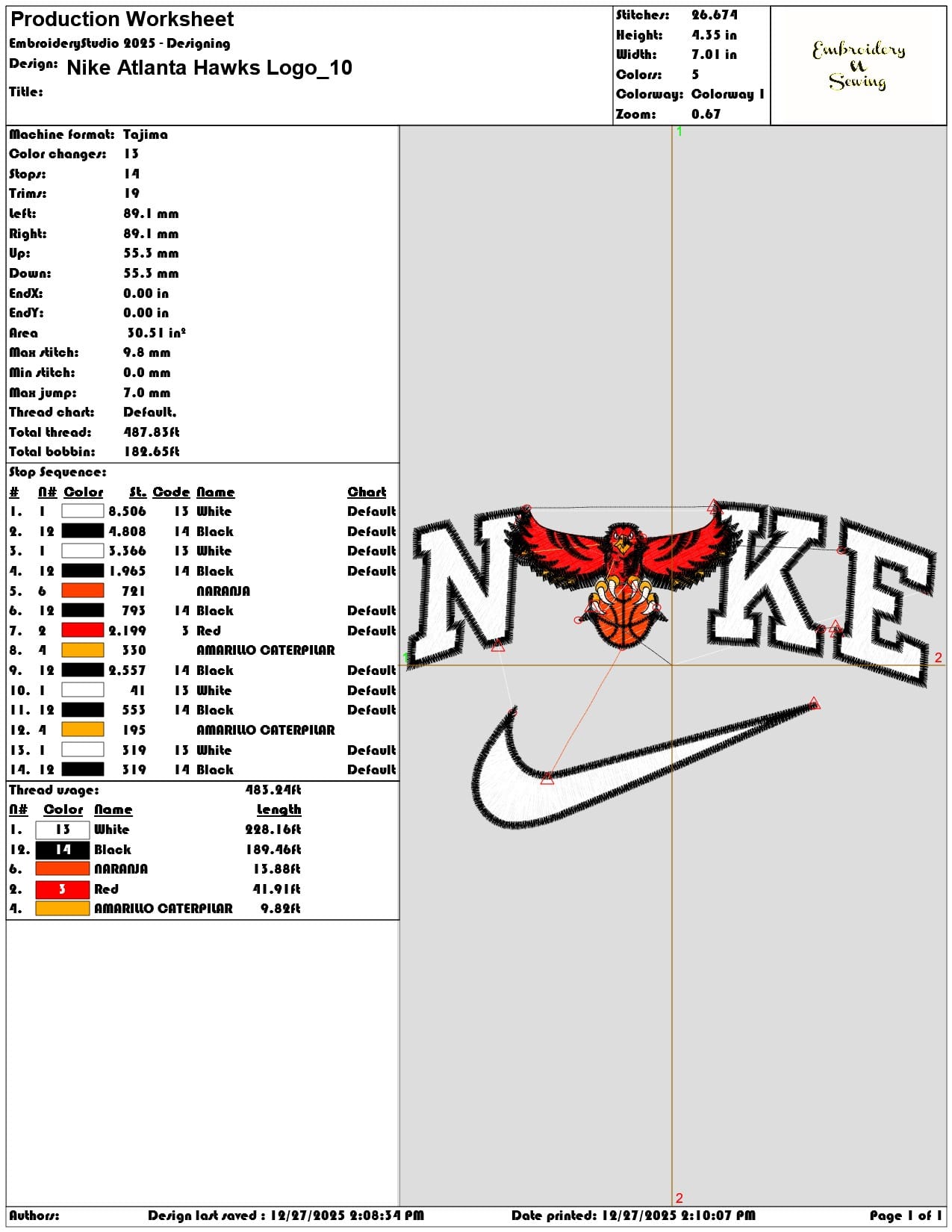 Nike Atlanta Hawks Logo  - Elegant embroidery design file - instant download — view 3