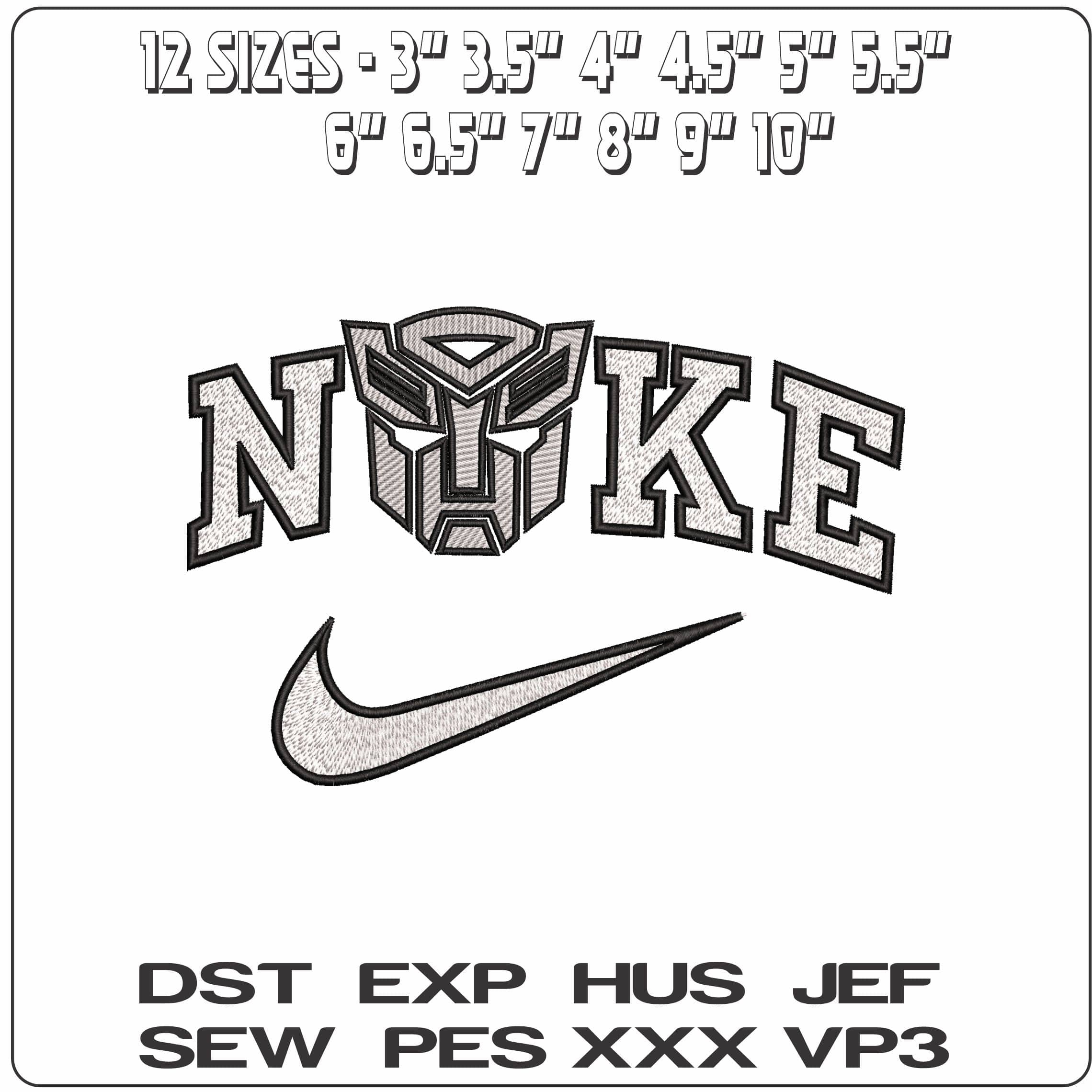Nike Autobots Logo Transformers  - Elegant embroidery design file - instant download — view 2